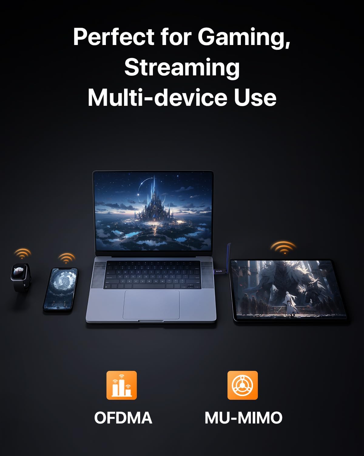 Thumbnail 5 de Tenda AX900 WiFi 6 Dual-Band USB Adapter (U11Pro) with 6dBi Antenna for Windows