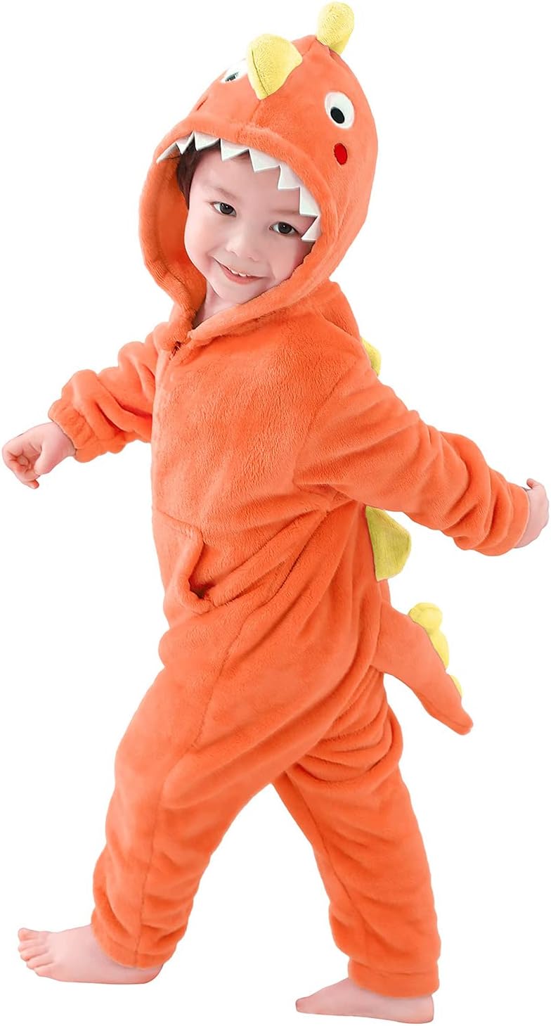 Detalle de LOLANTA dinosaurus-overpyjama voor kinderen als verkleedkostuum