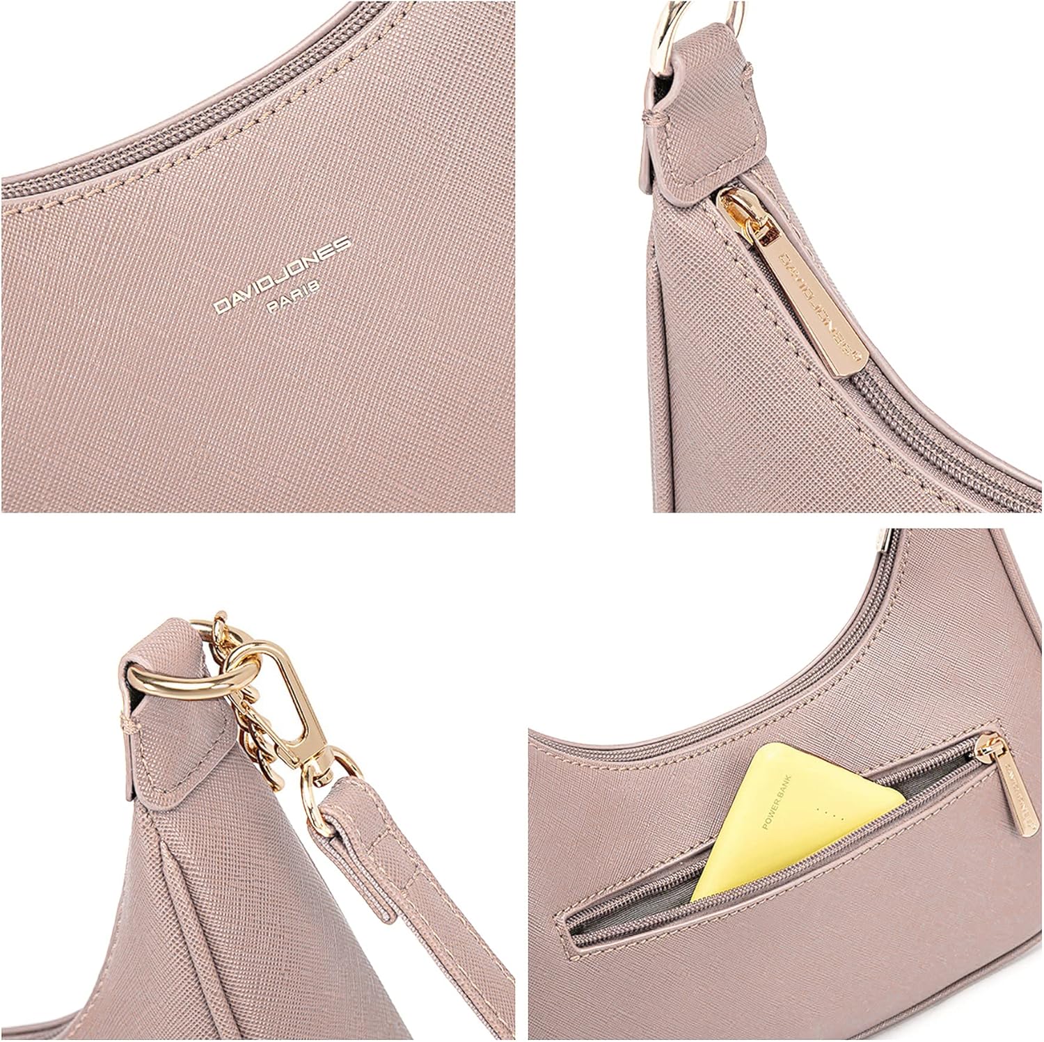 Thumbnail 4 de David Jones petit sac porté épaule forme banane rose en PU rigide