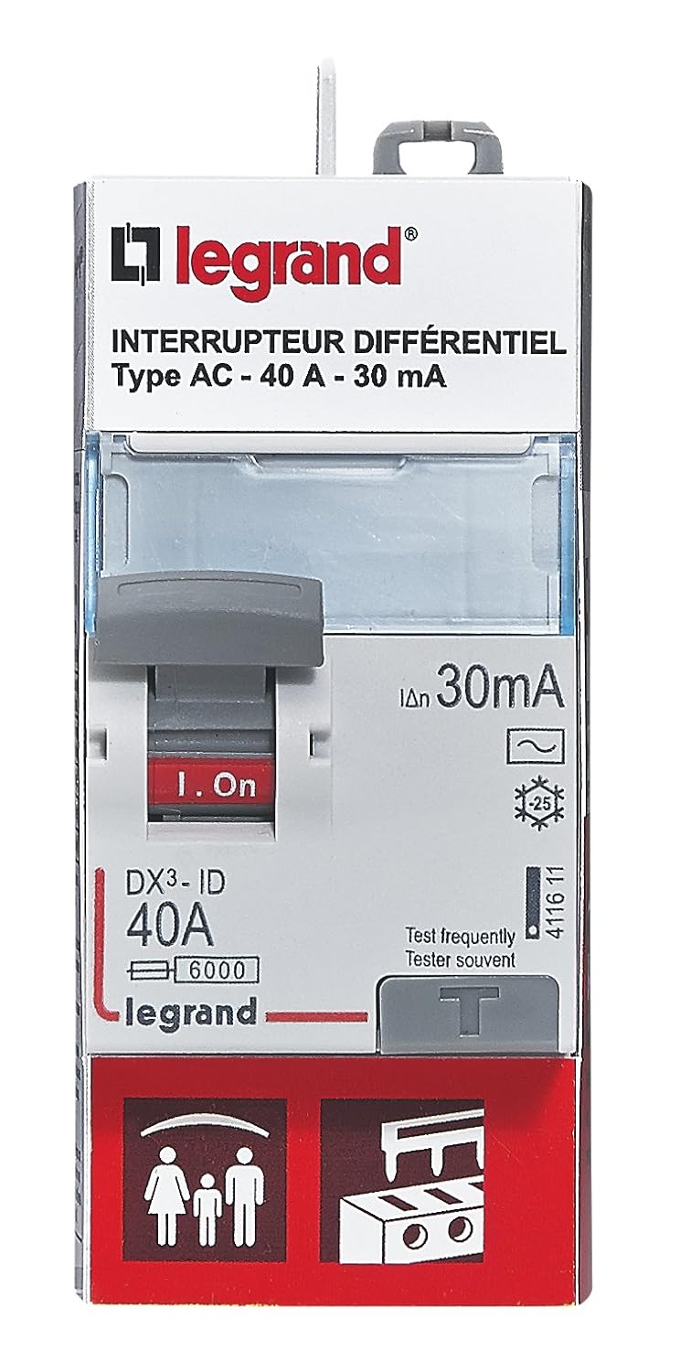 Thumbnail 2 de Legrand interrupteur différentiel bipolaire type AC 30 mA à arrivée et départ hauts, bornes à vis 40 A