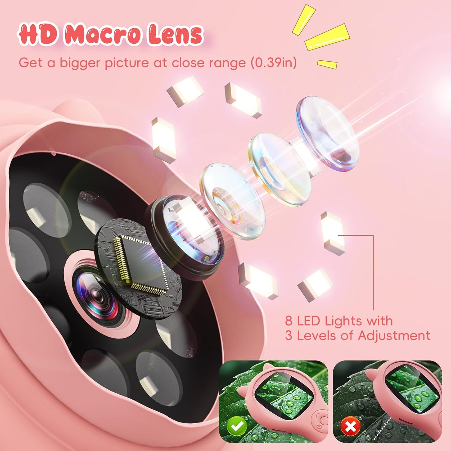 Thumbnail 6 de Portable Handheld Mini Digital Microscope for Kids (Pink)