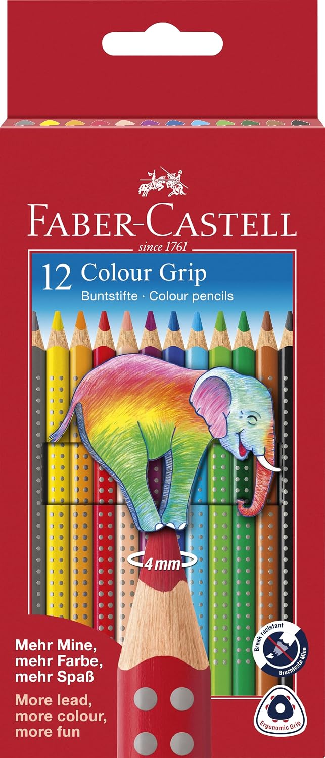 Detalle de Faber-Castell Buntstifte Set, 24 Farben mit Neonfarben – Griffstabilität und vielseitige Anwendung