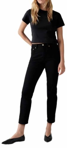 Detalle de Levi's 501 Crop Vaqueros Mujer – Black Sprout 28W/26L
