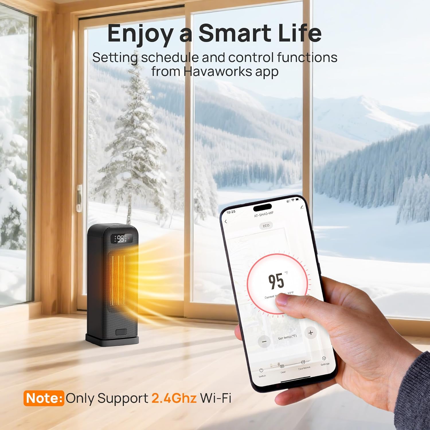 Detalle 2 de FLANUR Smart Space Heater, 1500W ⚡