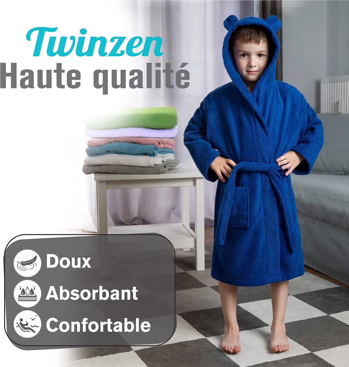 Detalle 2 de Twinzen Peignoir enfant 100% coton đ