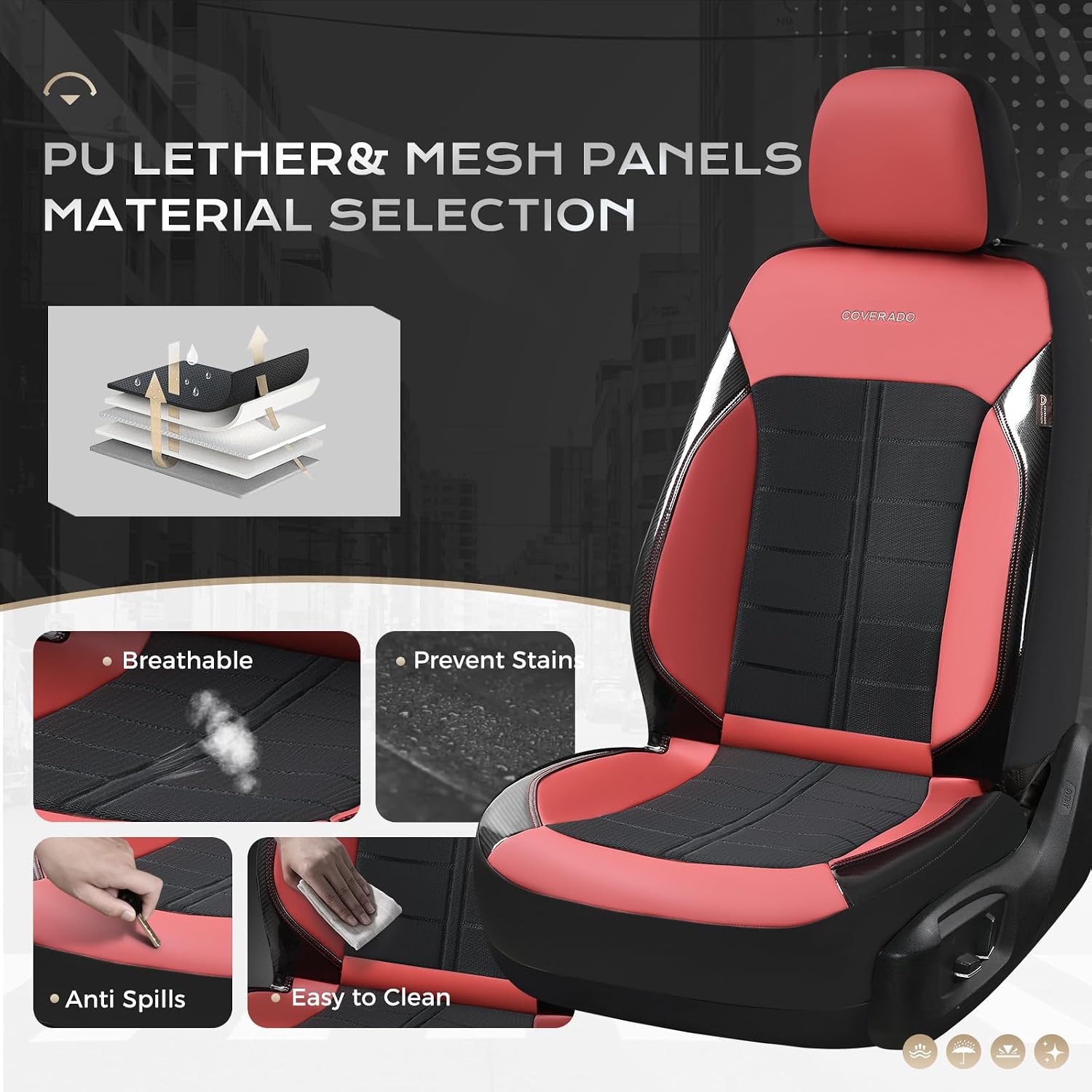Thumbnail 3 de Coverado Car Seat Covers 3D Air Mesh