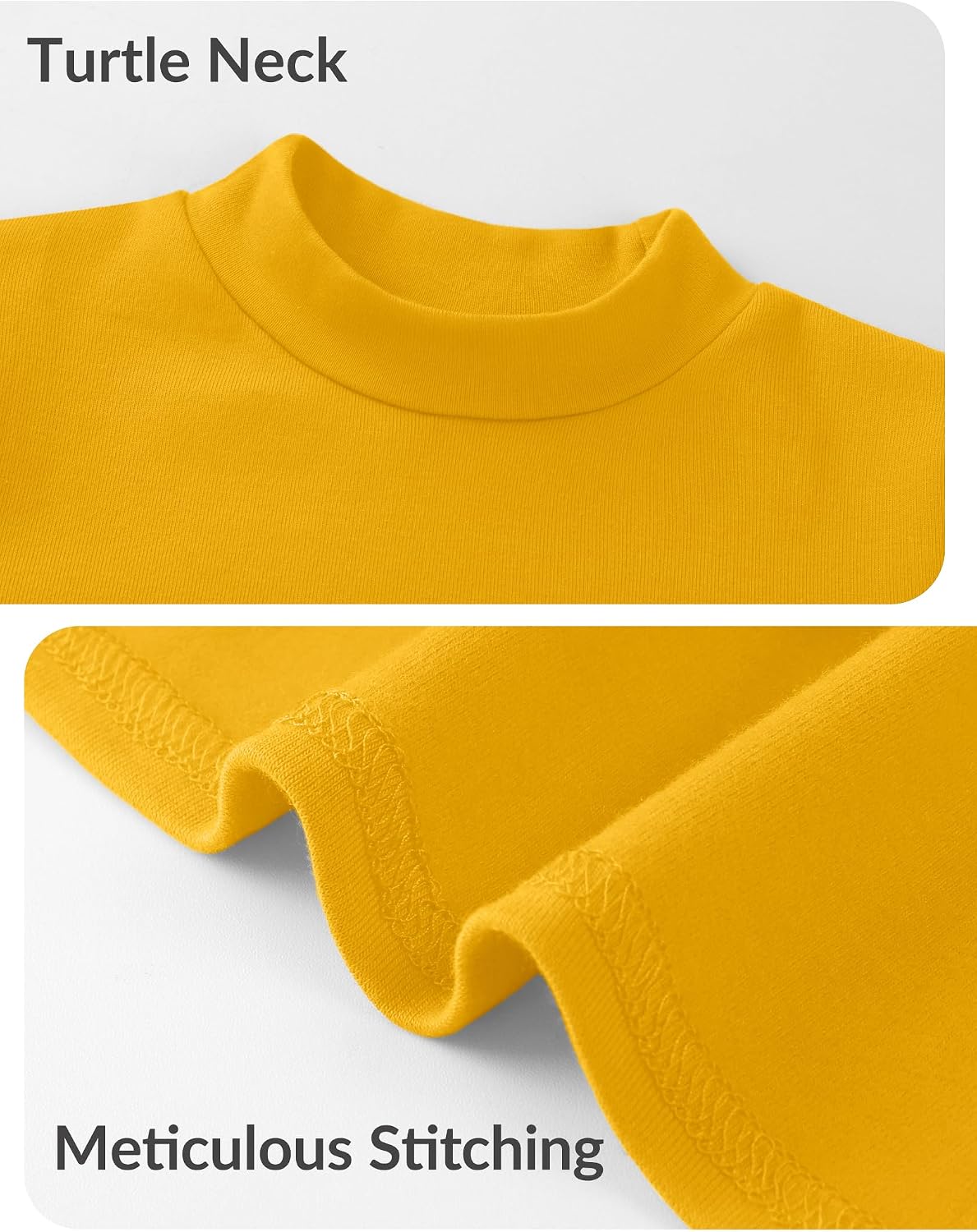 Detalle de Witwot Toddler Mock Turtleneck Shirts, 92% Cotton