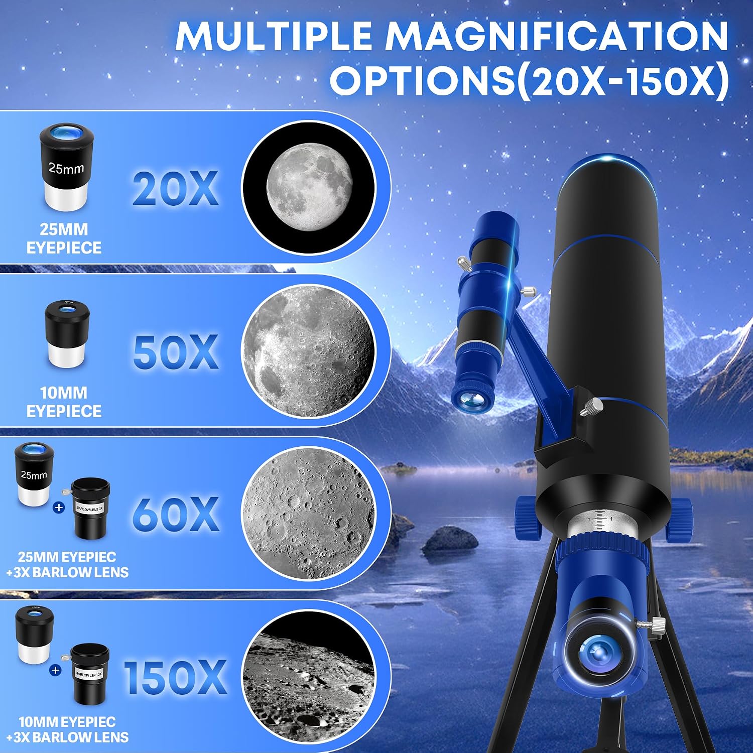 Thumbnail 2 de Dianfan Teleskop 80 mm Apertur Einsteigerteleskop 🔭