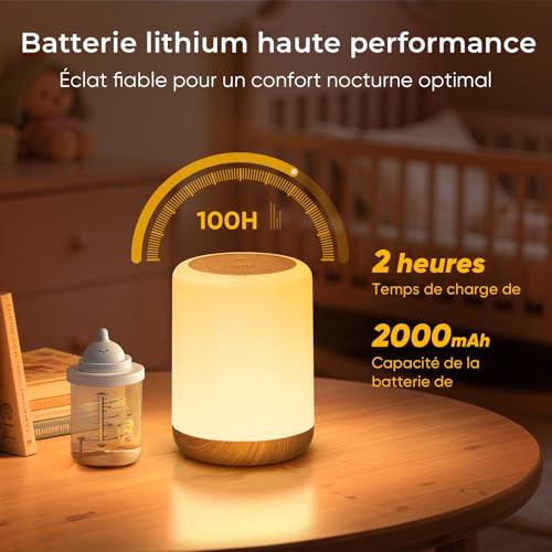 Thumbnail 4 de VIWAVE Lampe de Chevet Tactile — Veilleuse bébé 256 couleurs RVB et 3 modes