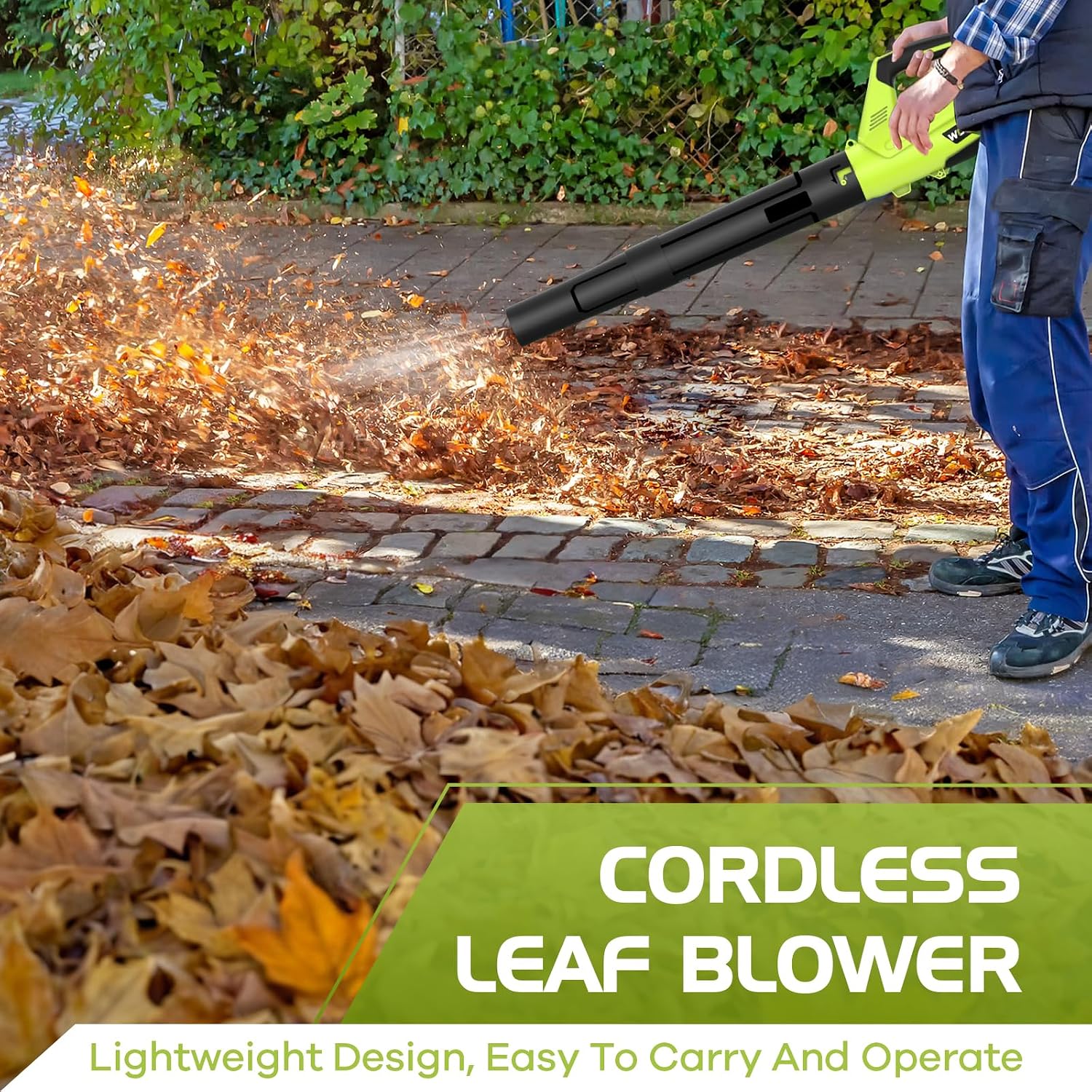 Detalle 2 de WOLFMEN Cordless Leaf Blower with 2 Batteries