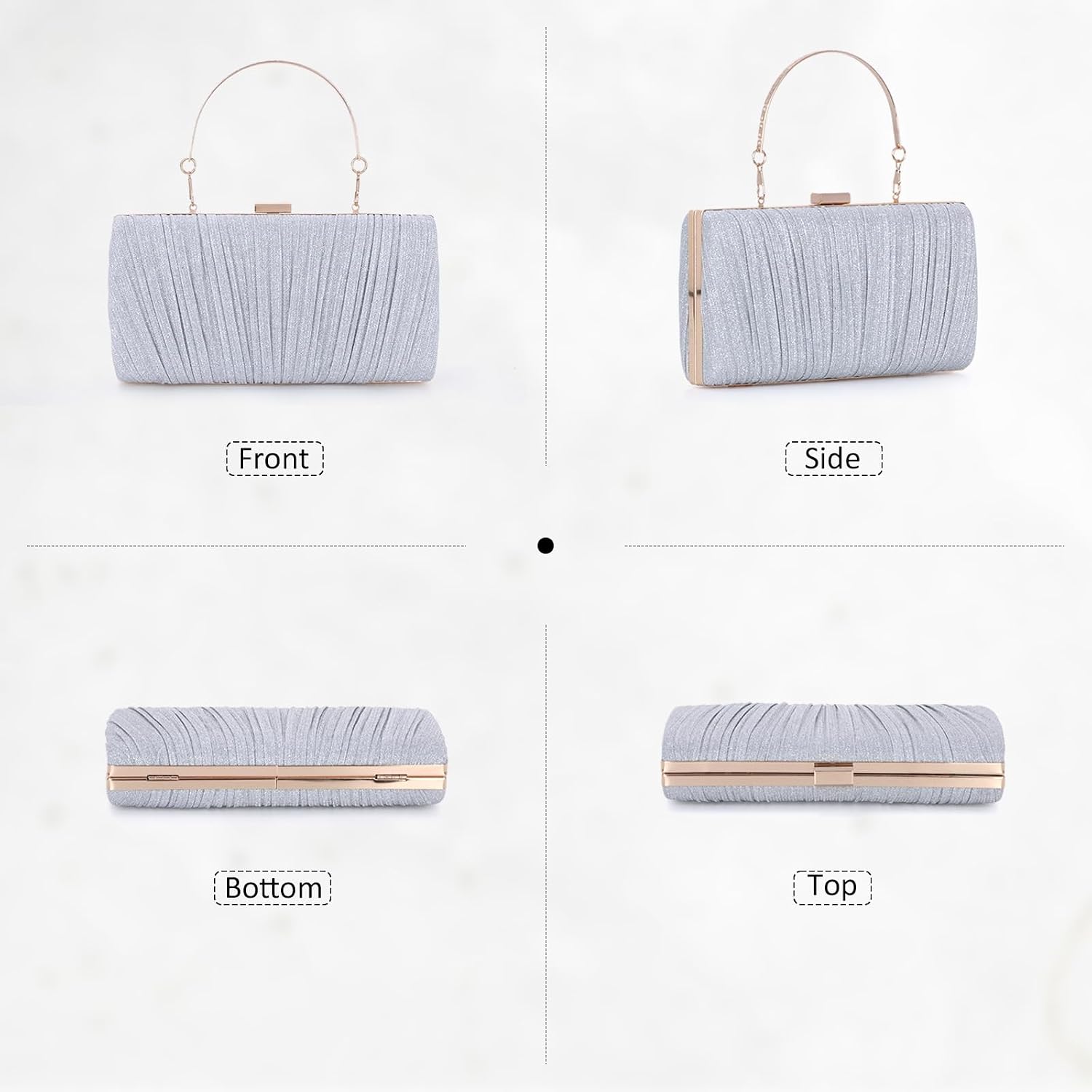 Thumbnail 3 de Fecialy Pleated Satin Evening Clutch