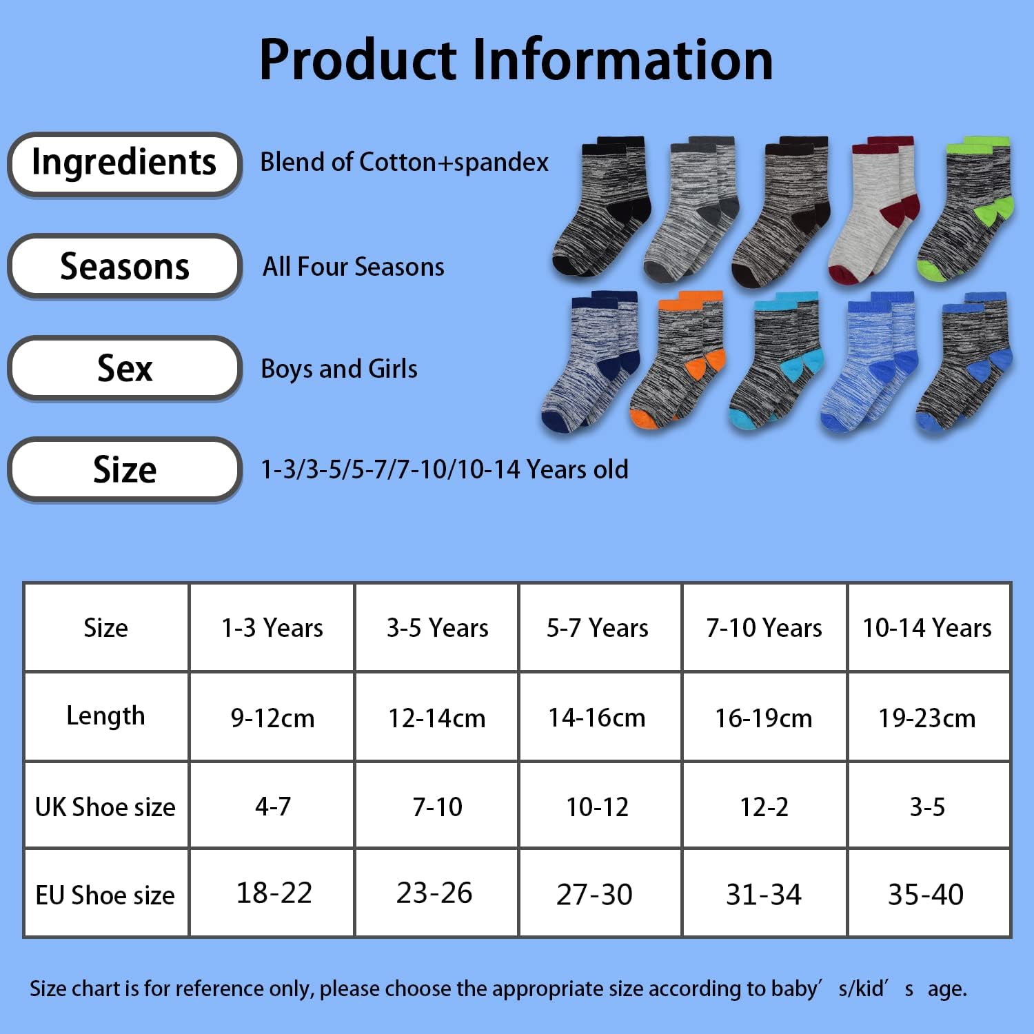 Thumbnail 4 de GENTABY Kinder-Socken Jungen (10 Paar) grau – Baumwolle mit Elasthan, Größen 23-26 bis 31-34
