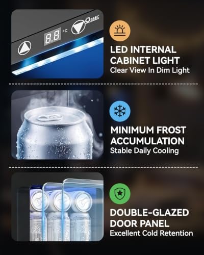 Detalle 2 de TRIUMPHKEY 18L Beverage Cooler Mini Fridge with LED Lighting