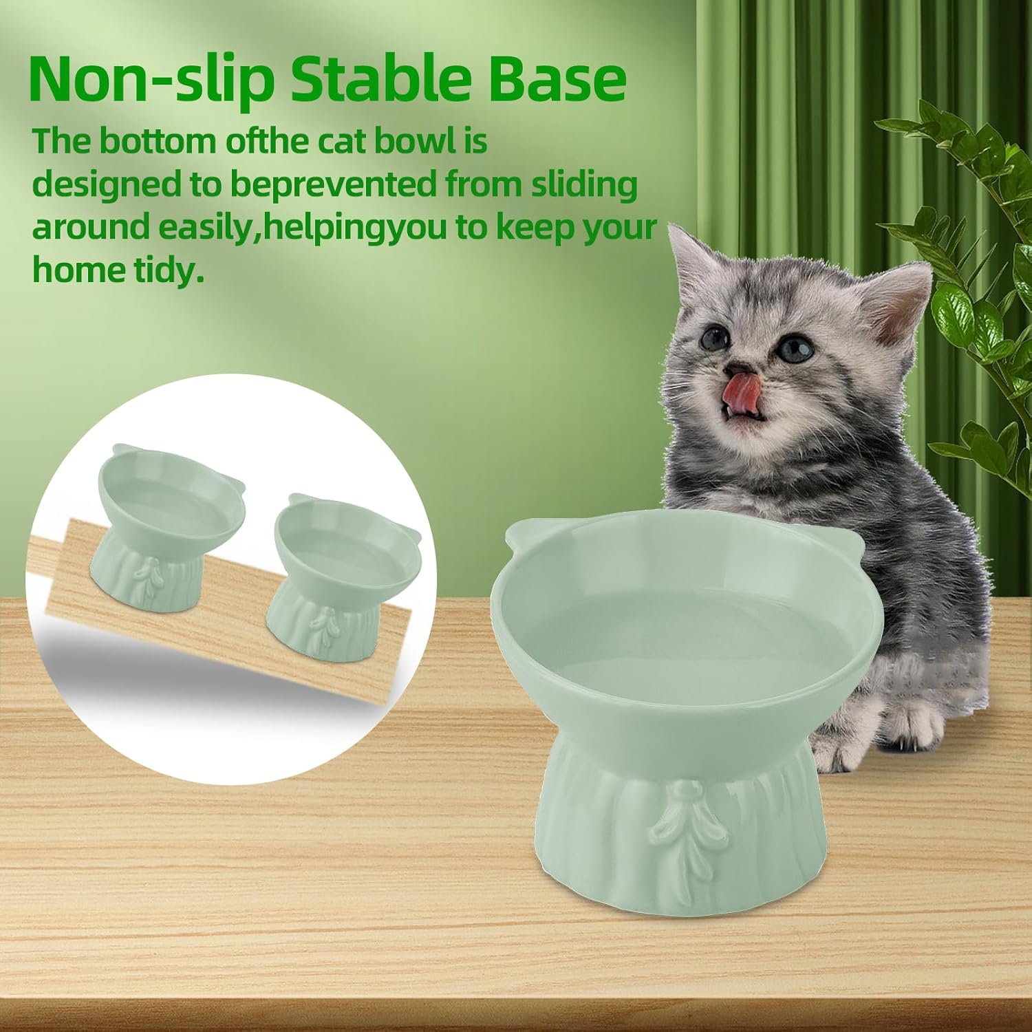 Thumbnail 4 de Ceramic Elevated Cat Bowls 2-pack, Whisker-Friendly 🐱