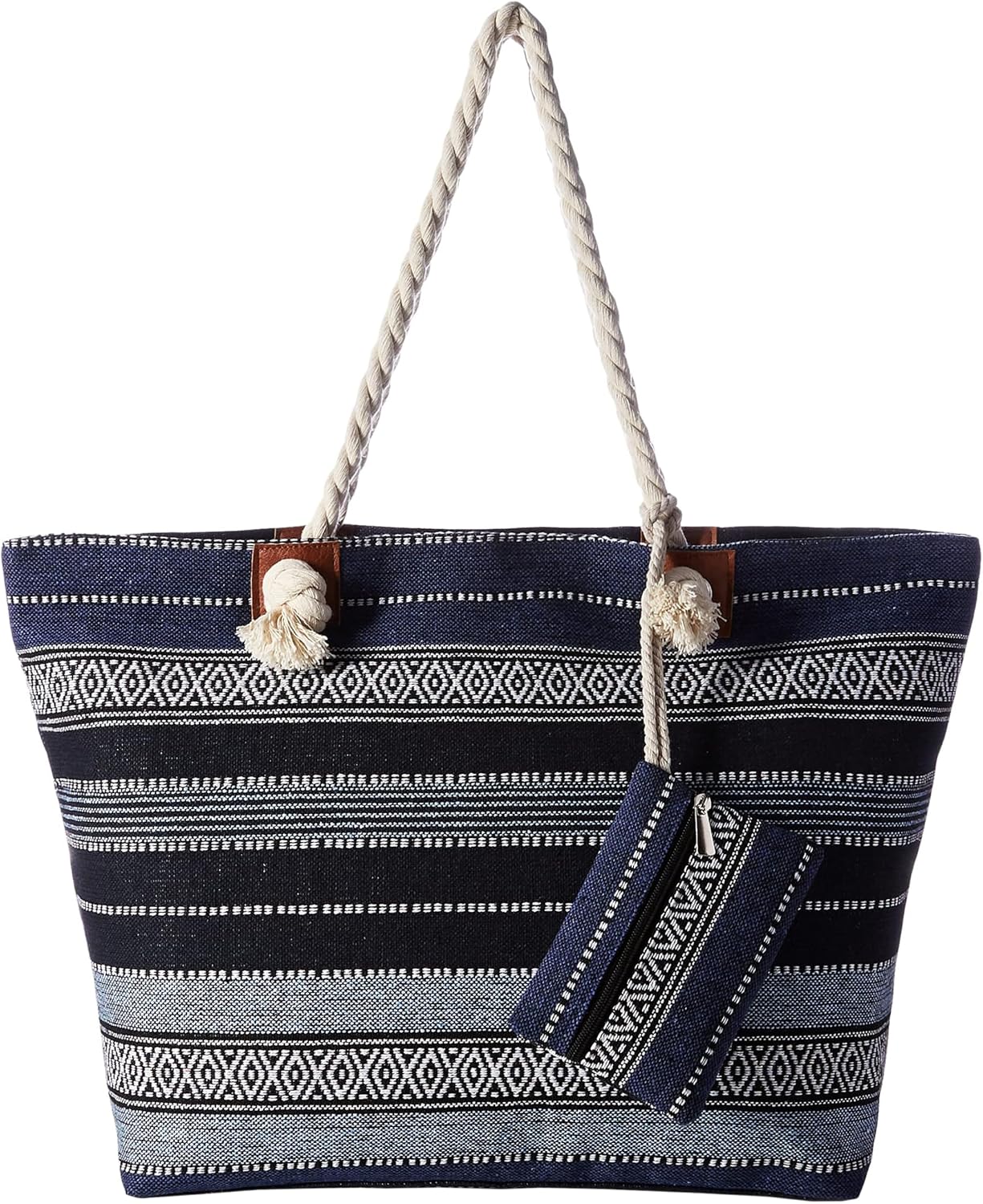 Thumbnail 6 de DonDon XXL Strandtasche mit Reißverschluss – Großer Einkauf- und Strandbegleiter in Kariert Grau