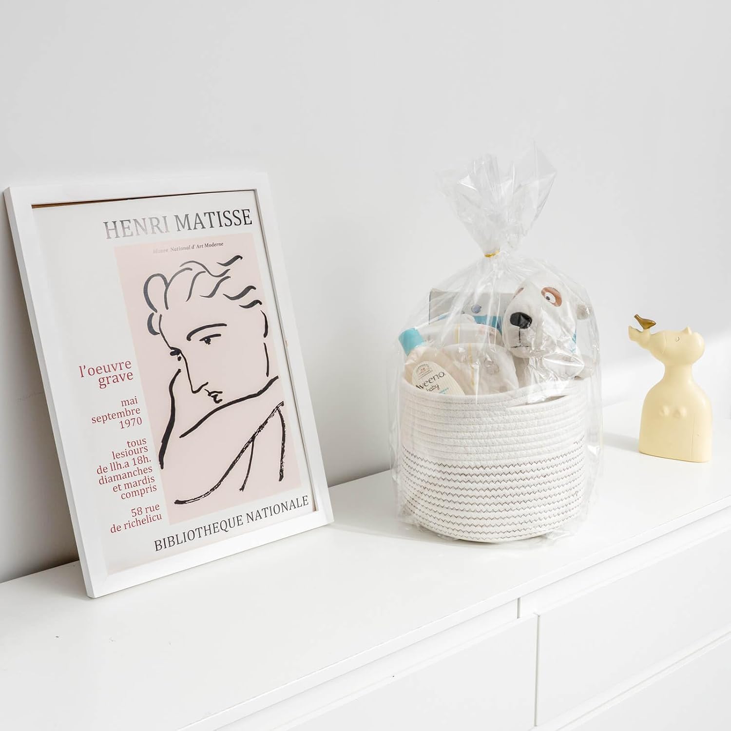 Detalle de TIMEYARD Aufbewahrungskorb aus Baumwolle, geflochten – kleiner Regalkorb für Kinderzimmer & Büro (D24 x H18 cm)
