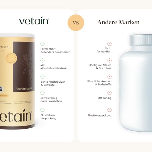 Detalle de VETAIN Veganes Proteinpulver Vanille – 21 g Eiweiß pro Portion, 100% Bio & fermentiert