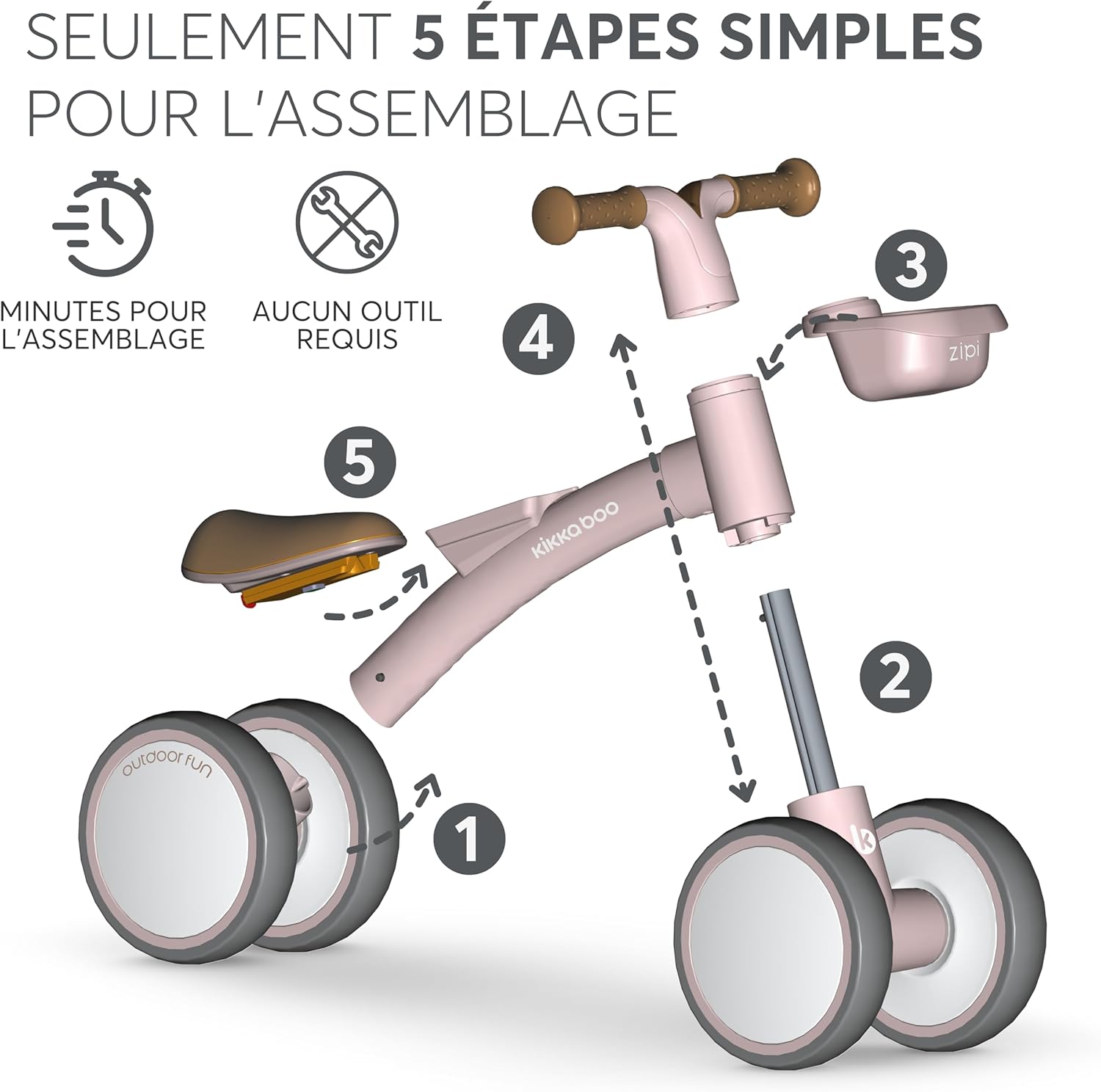 Detalle de kikka boo ZIPI vélo d'équilibre 1–3 ans