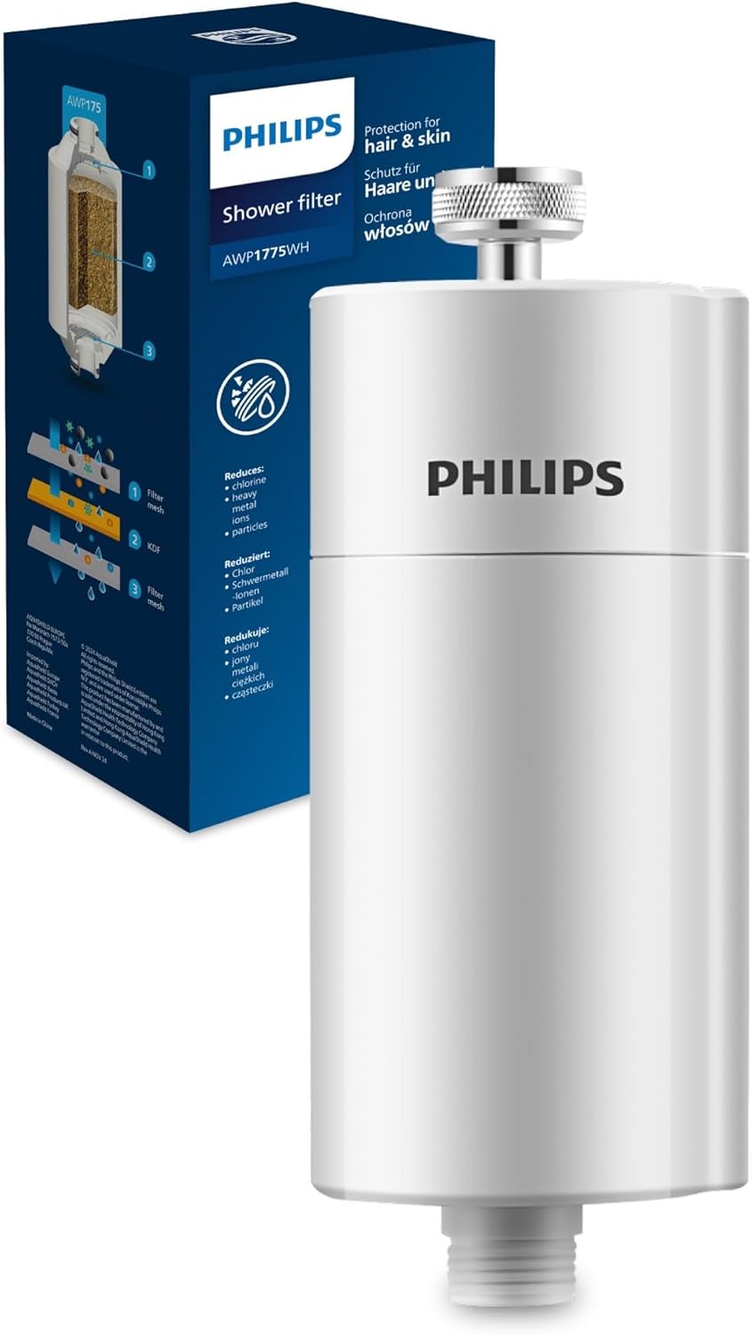 Thumbnail 6 de Philips Water Inline-Duschfilter +3 inkl. 3 Ersatzfilterkartuschen (bis zu 99% weniger Chlor) – passend für Standard-Schläuche & -Armaturen