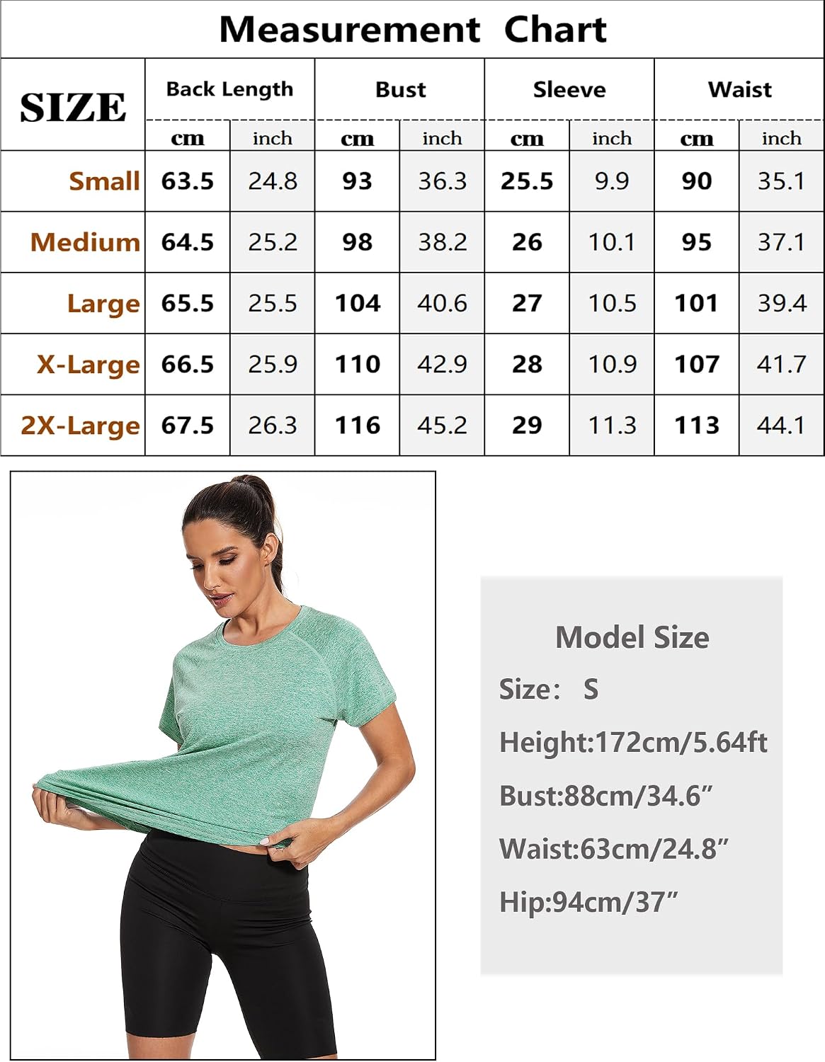 Detalle de Gyabnw Maglie Palestra Donna Manica Corta: Maglietta Sportiva Girocollo in Rete