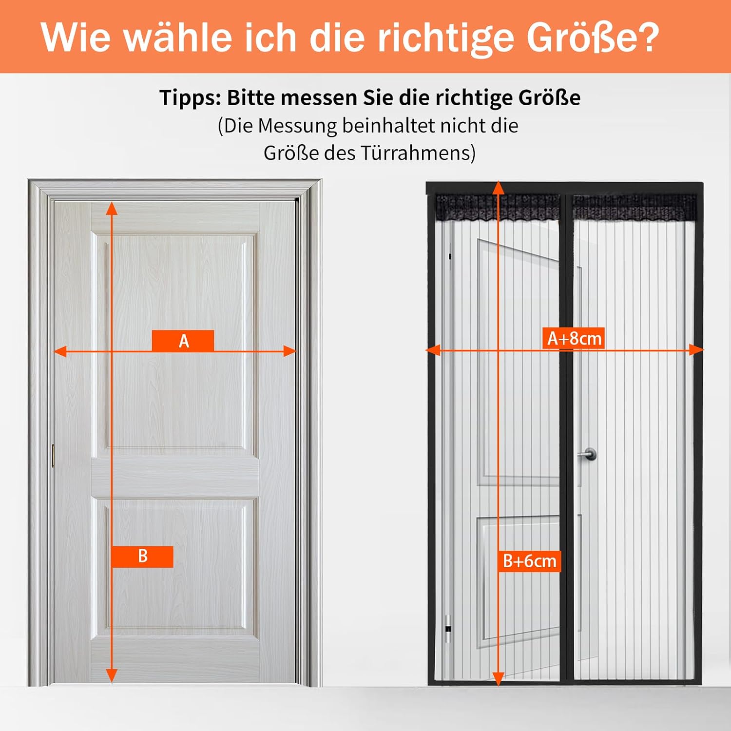 Thumbnail 5 de DIKER Fliegengitter Magnet Tür 150x210 cm – ohne Bohren, Insektenschutz Türvorhang (Weiß)