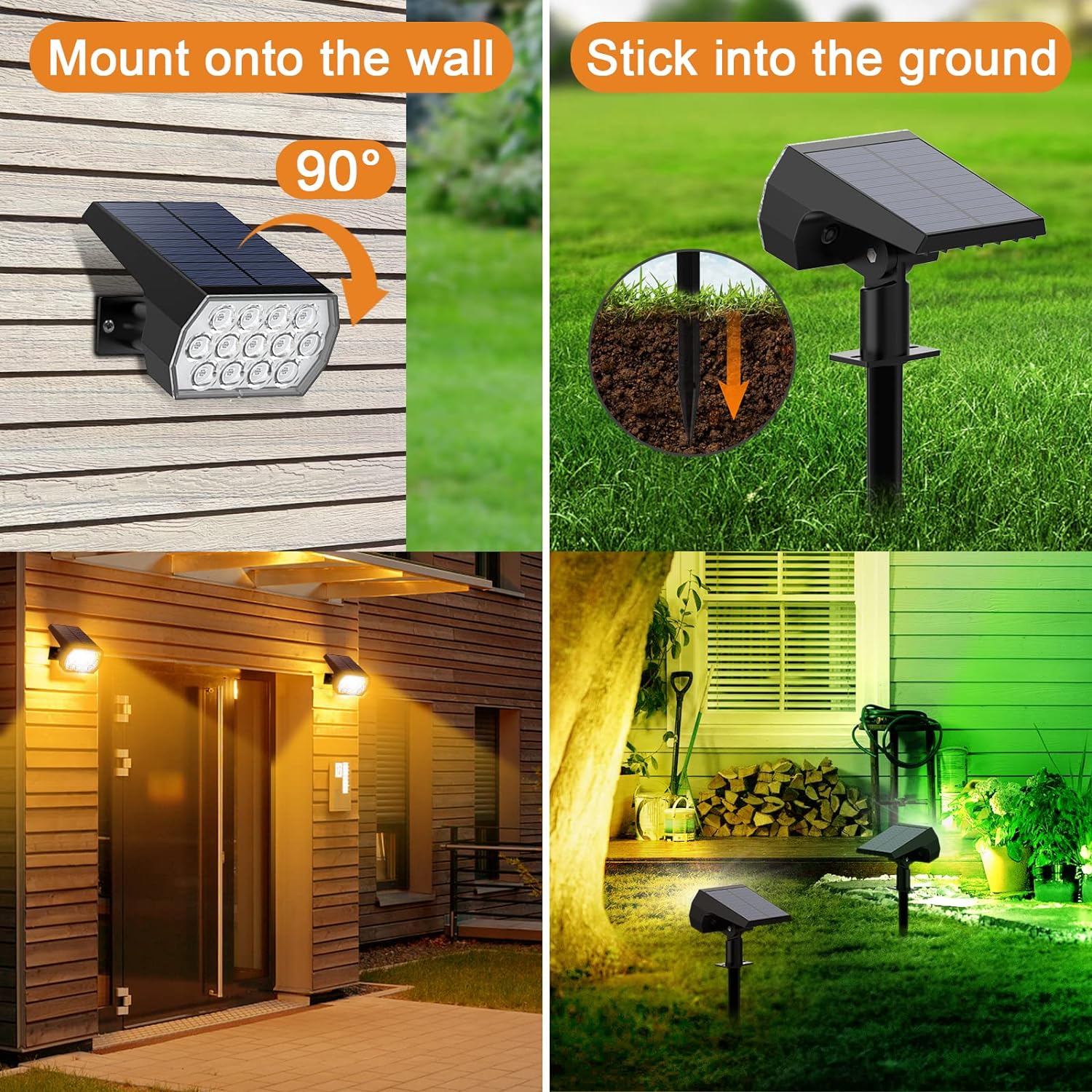 Thumbnail 4 de Flaow Solar Colour-Changing Garden Spotlights 4-pack