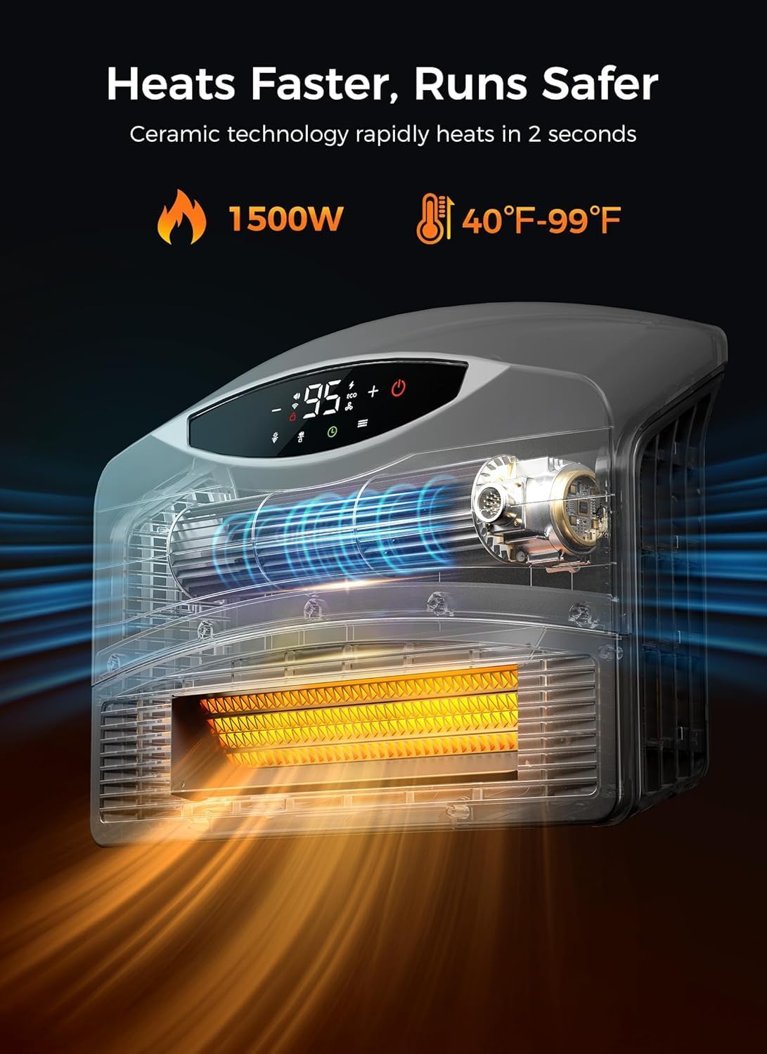 Thumbnail 1 de GiveBest UPH300M Smart Wall Heater, 1500W with Wi-Fi and Remote Control