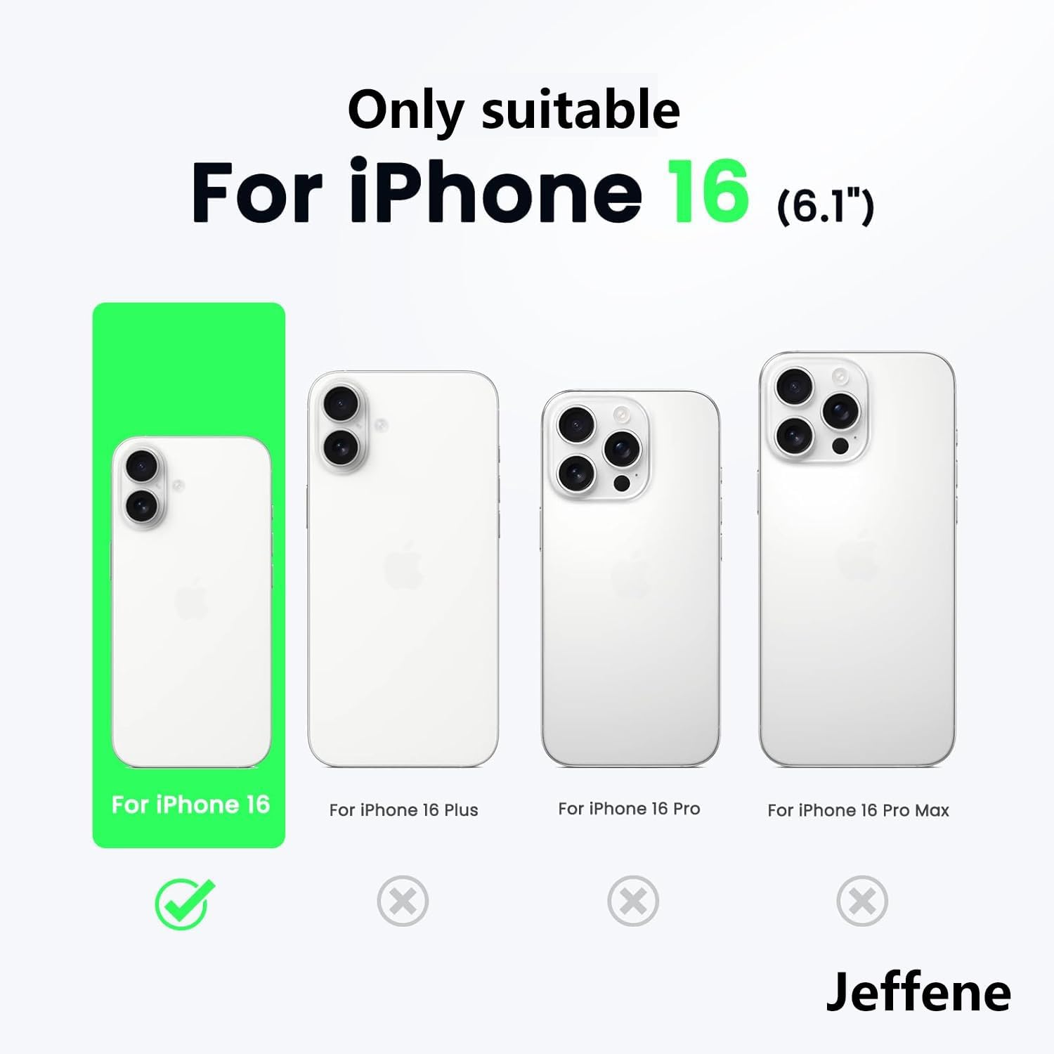 Detalle de Jeffene Handyhülle für iPhone 16 (6.1 Zoll) – Katzenmotiv Gelb, Klapphülle mit 3 Kartenfächern, Ständer und Band