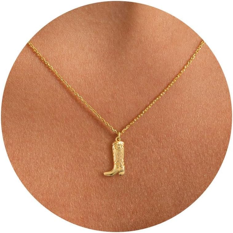 Detalle de HANLI 14K vergoldete Halskette für Damen mit Anhänger – zartes Stern-Design, wasserfest