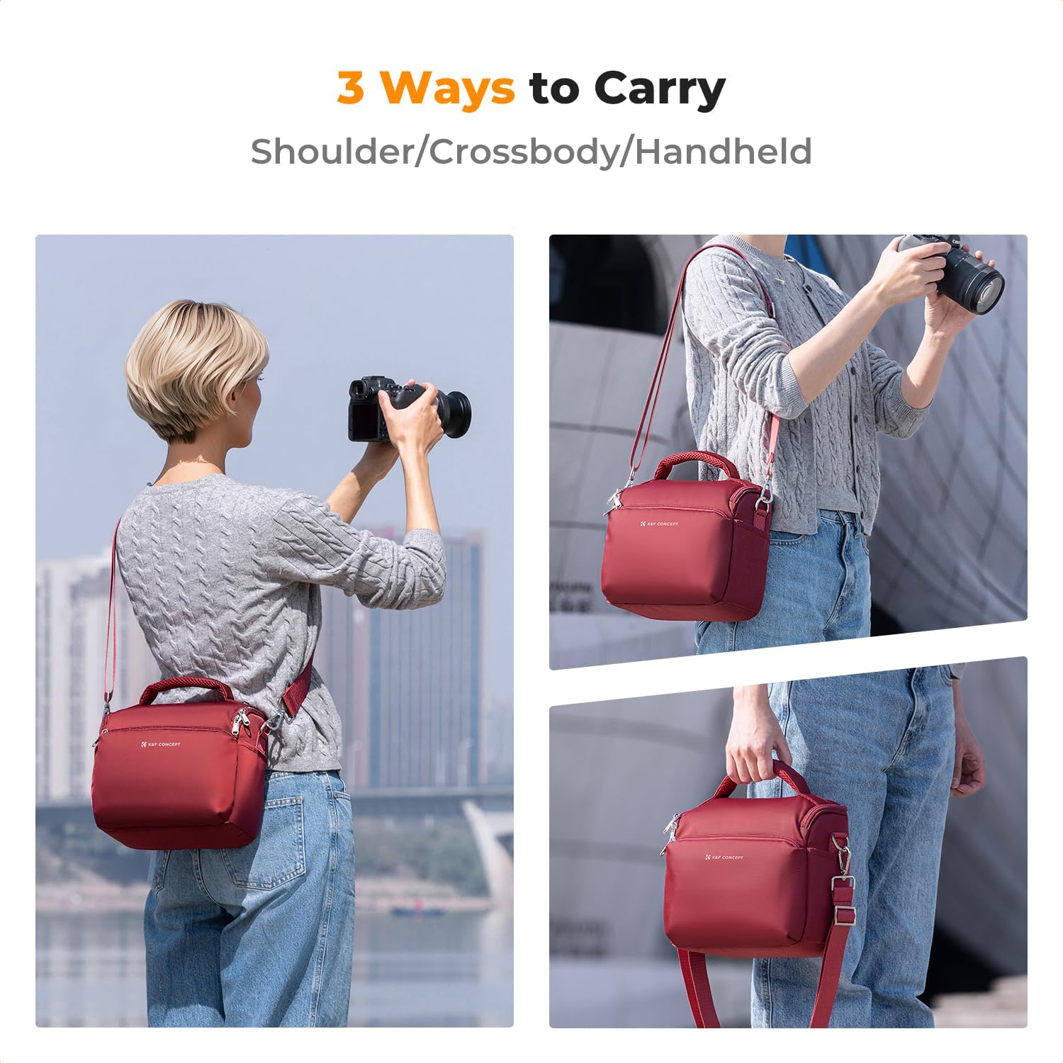 Thumbnail 4 de K&F CONCEPT Borsa per fotocamera: borsa crossbody compatta e versatile con divisorio imbottito