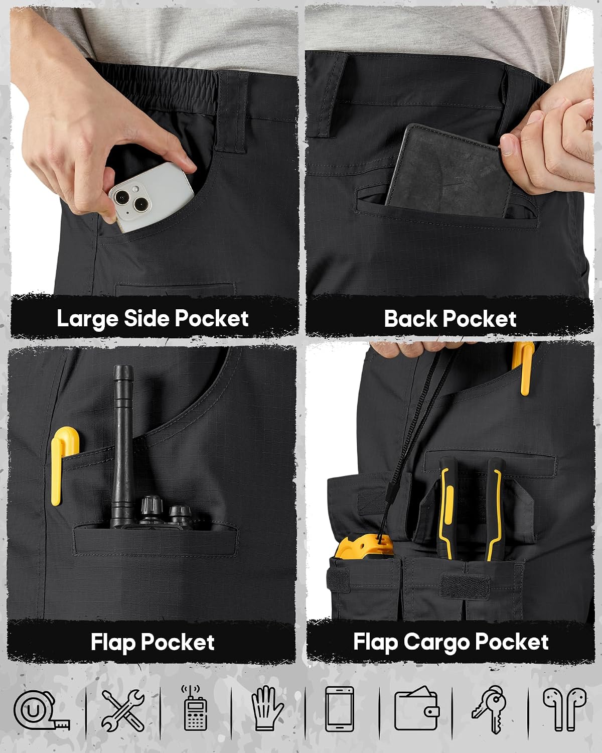 Thumbnail 3 de IGOLUMON Work Trousers Men Cargo Trousers Stretch Tactical Combat Work Pants