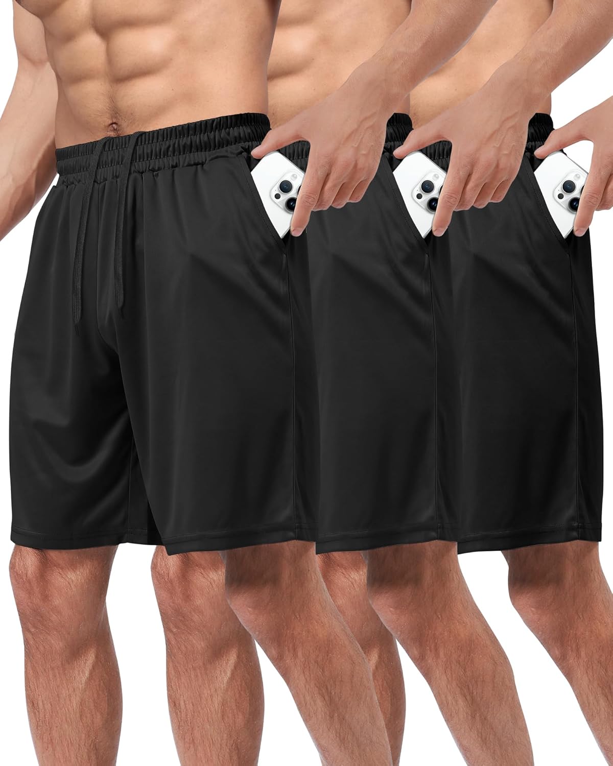 Thumbnail 5 de 3 Pack Gym Basketball Mens Shorts 3XL athletic shorts