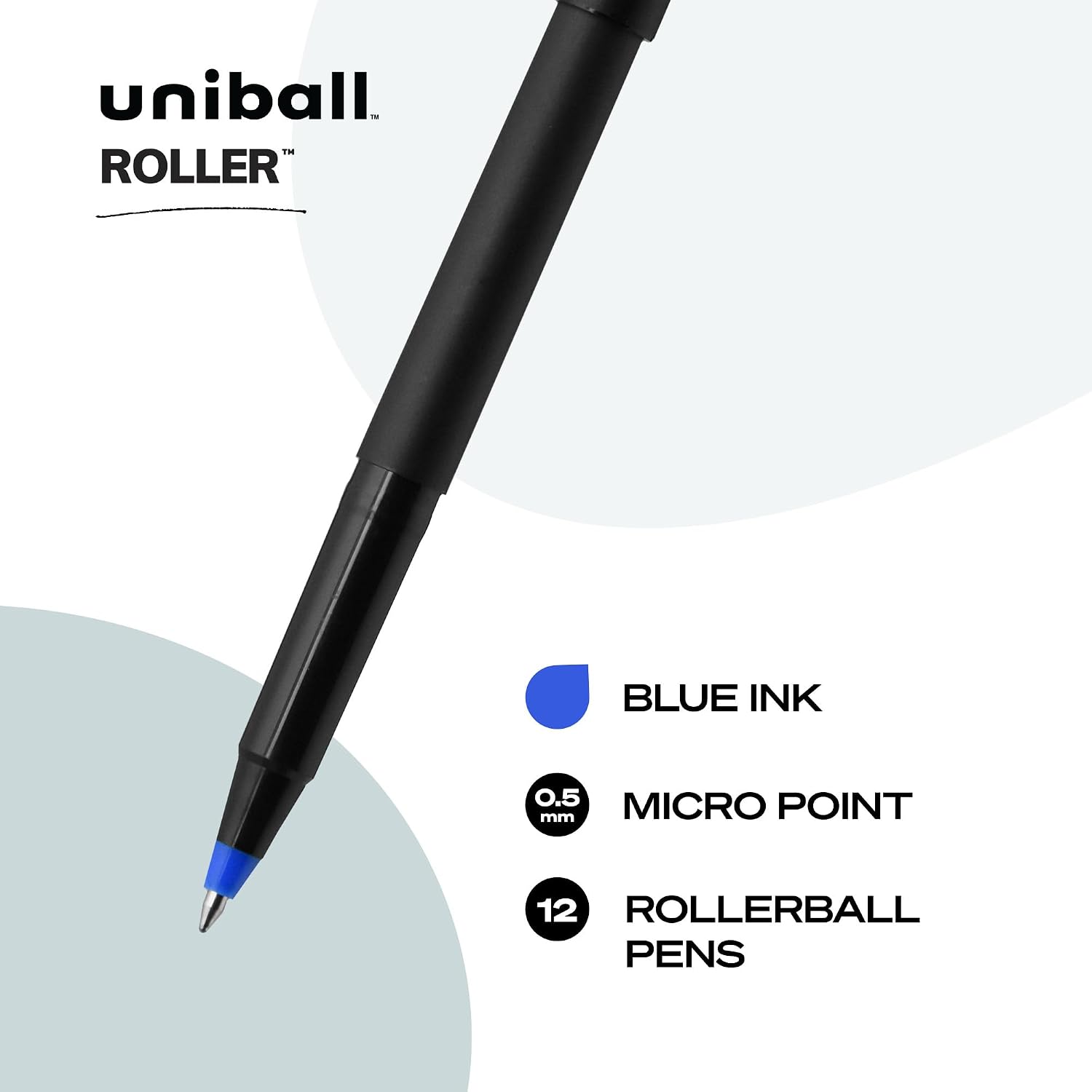 Detalle de uni-ball マイクロポイント ローラーボールペン 0.5mm ブルー 12本セット・再生素材80%