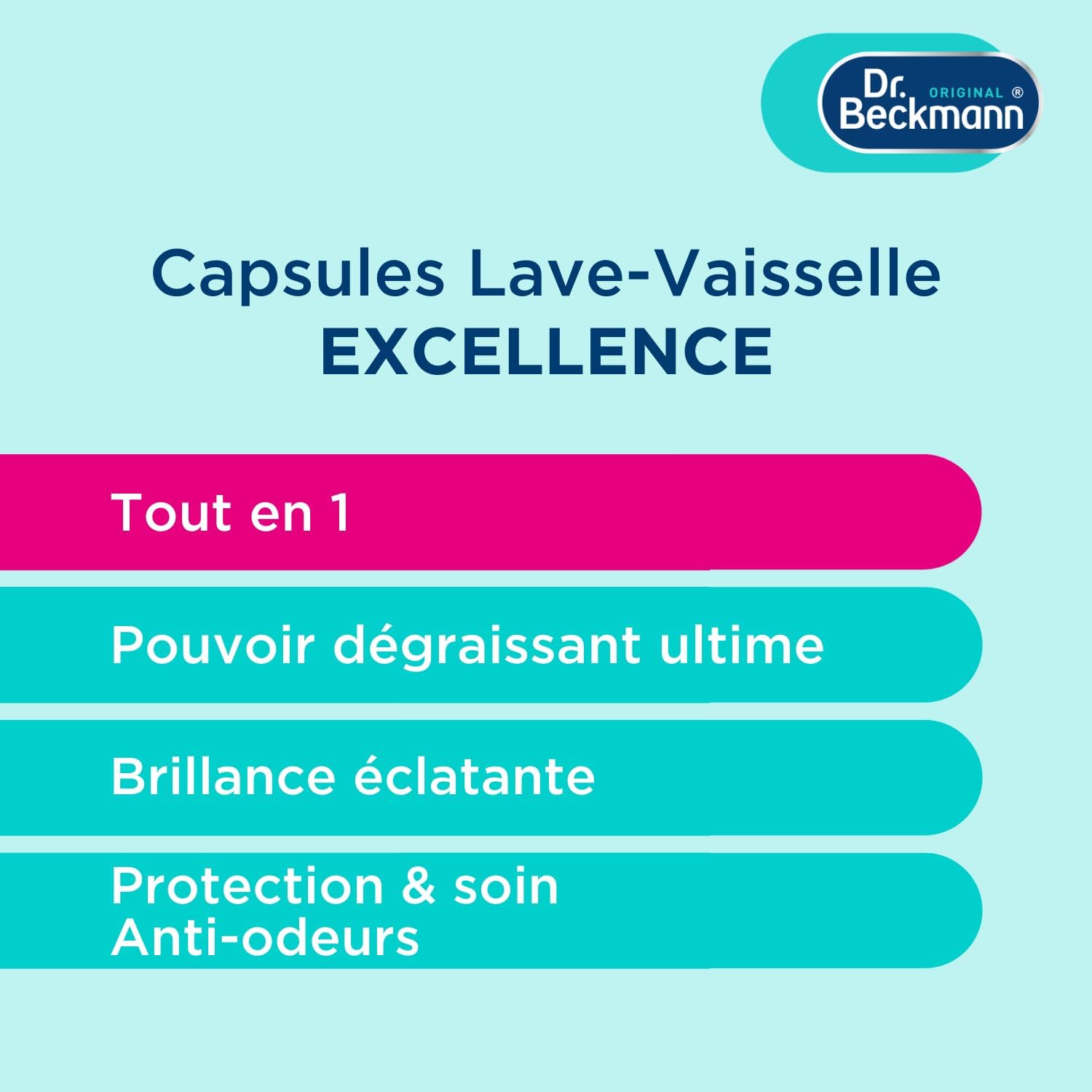 Thumbnail 2 de Dr. Beckmann Capsules Lave-Vaisselle EXCELLENCE Tout en 1 – Pastilles Citron, dégraissant et brillance