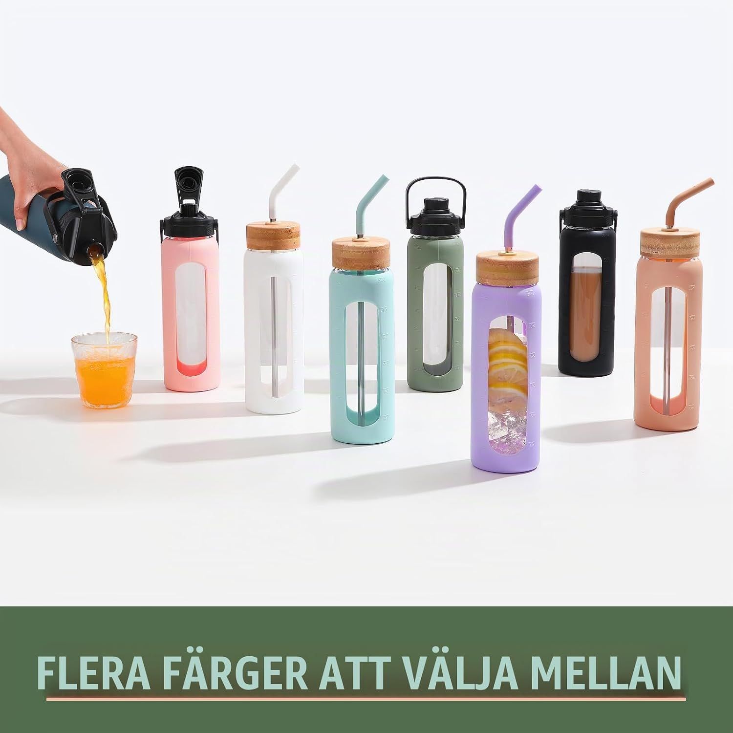Thumbnail 6 de BLUEGO BLG-24ozHL-Oliver sportvattenflaska i borosilikatglas, 700 ml