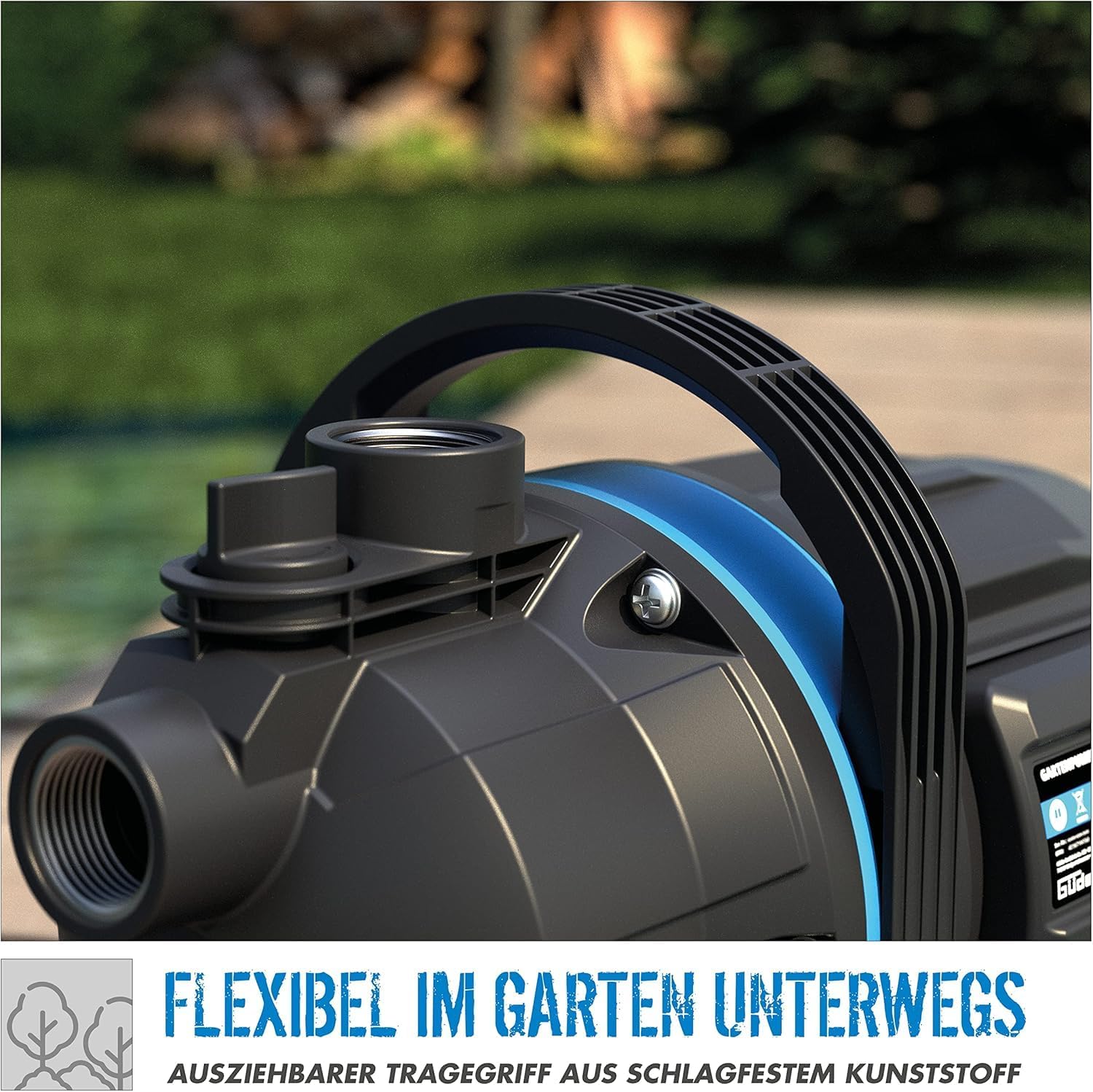 Detalle de Güde Gartenpumpe GP 6035 – 600 W, 3200 l/h, 7 m Ansaughöhe
