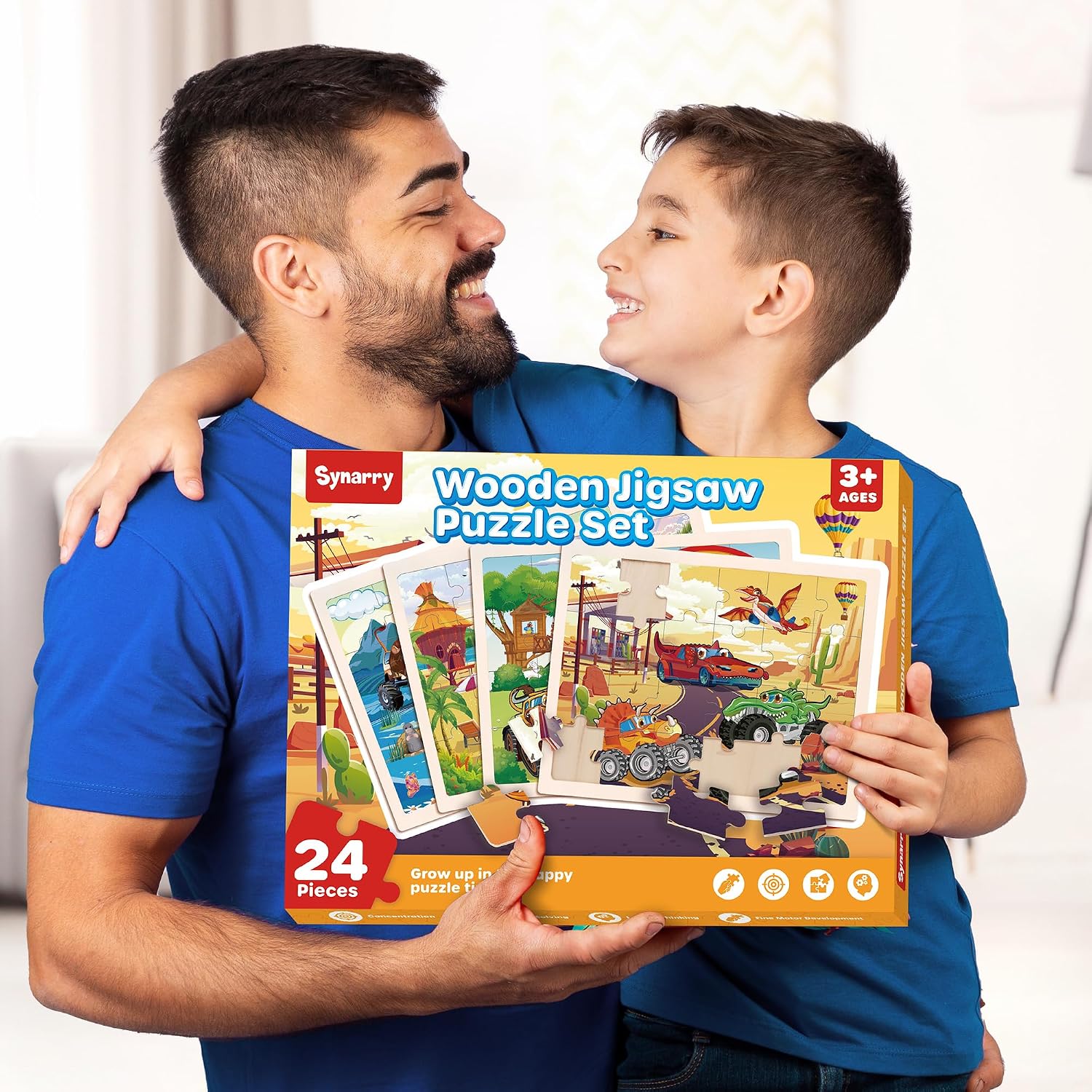Thumbnail 6 de SYNARRY Large Wooden Monster Truck Puzzle 11.8x8.8 in