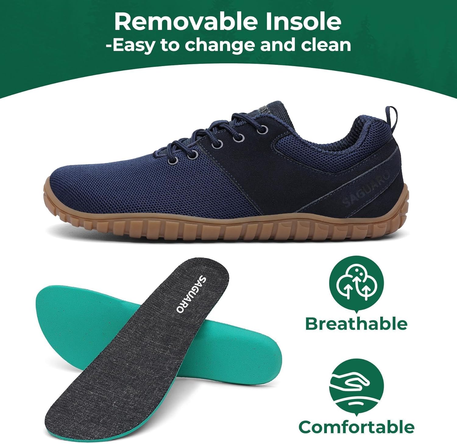 Thumbnail 2 de SAGUARO Chaussures Minimalistes Wish Ⅰ – Maille pieds nus, sport et outdoor, GR.36-48