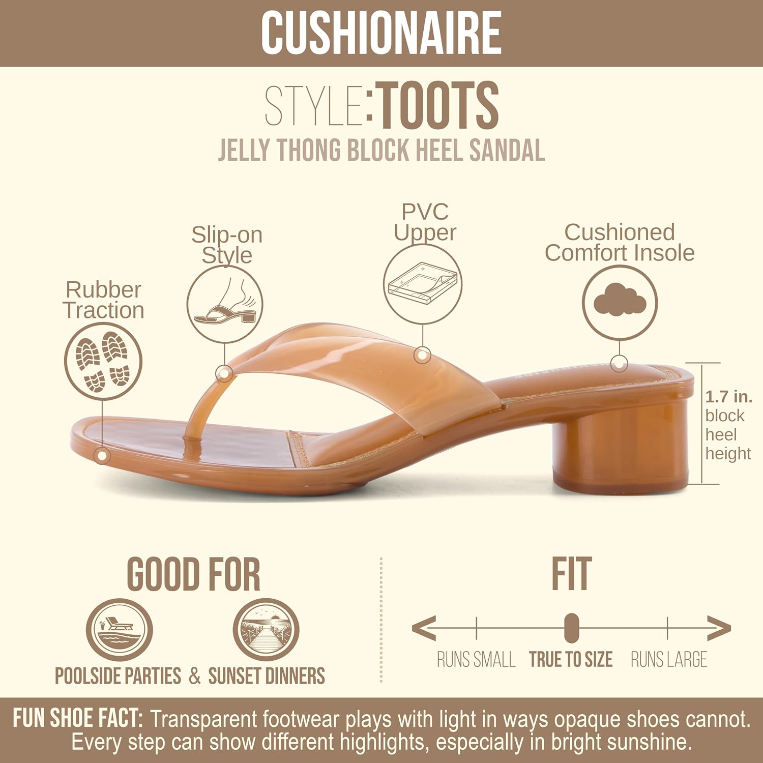 Detalle 2 de CUSHIONAIRE Jelly Sandals with Translucent Plastic Upper
