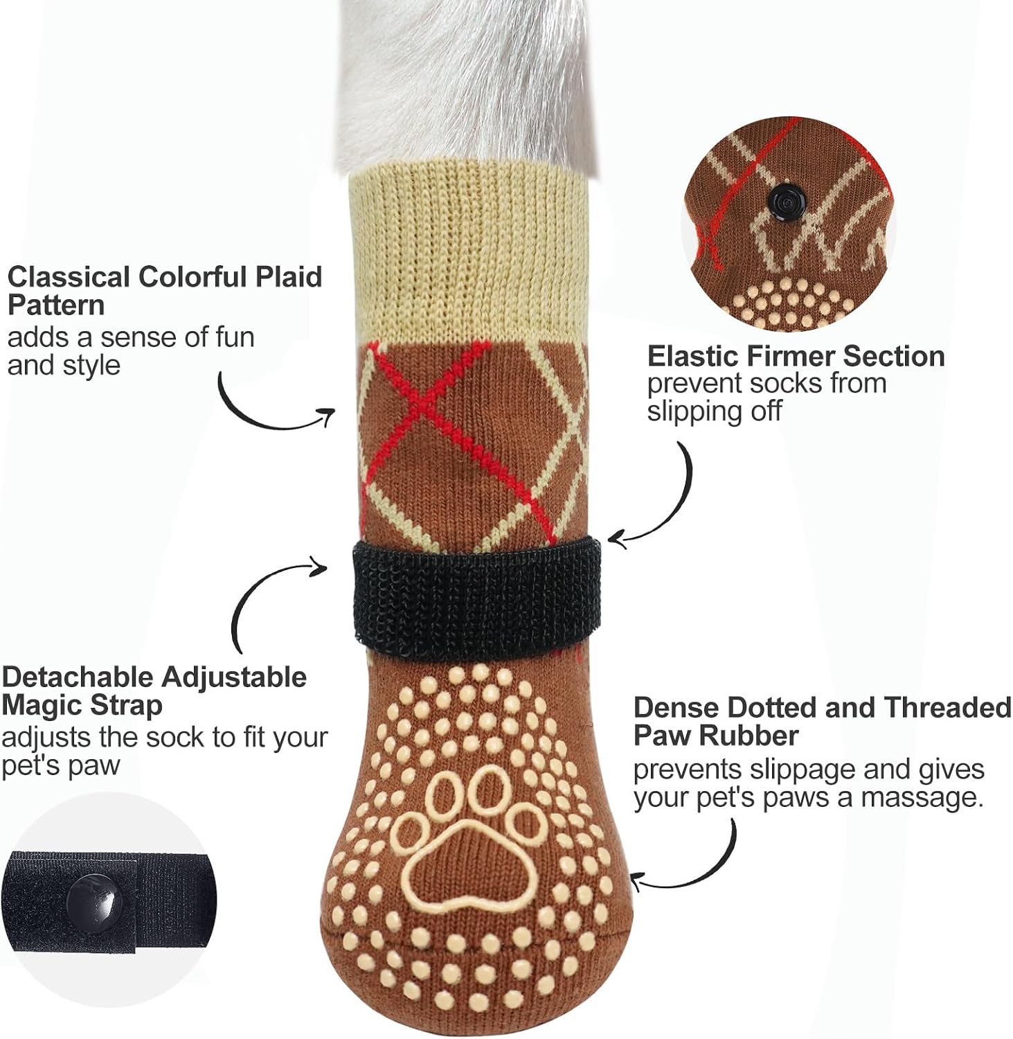 Detalle 2 de Hundesocken von BEAUTYZOO mit Anti-Rutsch