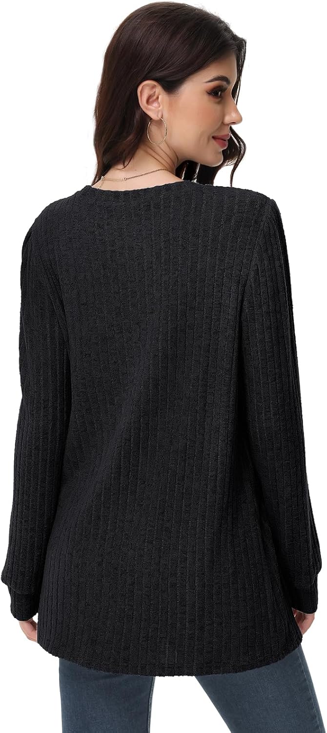 Thumbnail 1 de Tanmolo Damen leichter Pullover mit Rundhals und Taschen – Strickpullover als Tunika für Herbst & Winter