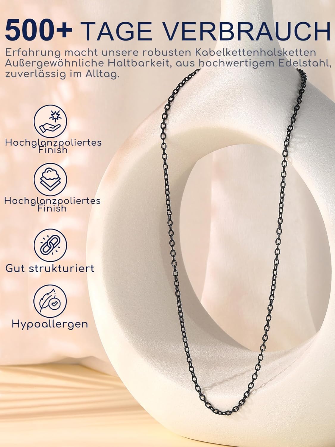 Thumbnail 2 de Suplight Gliederkette Damen ohne Anhänger aus Edelstahl 316L – Charm Choker Kette mit Verlängerung