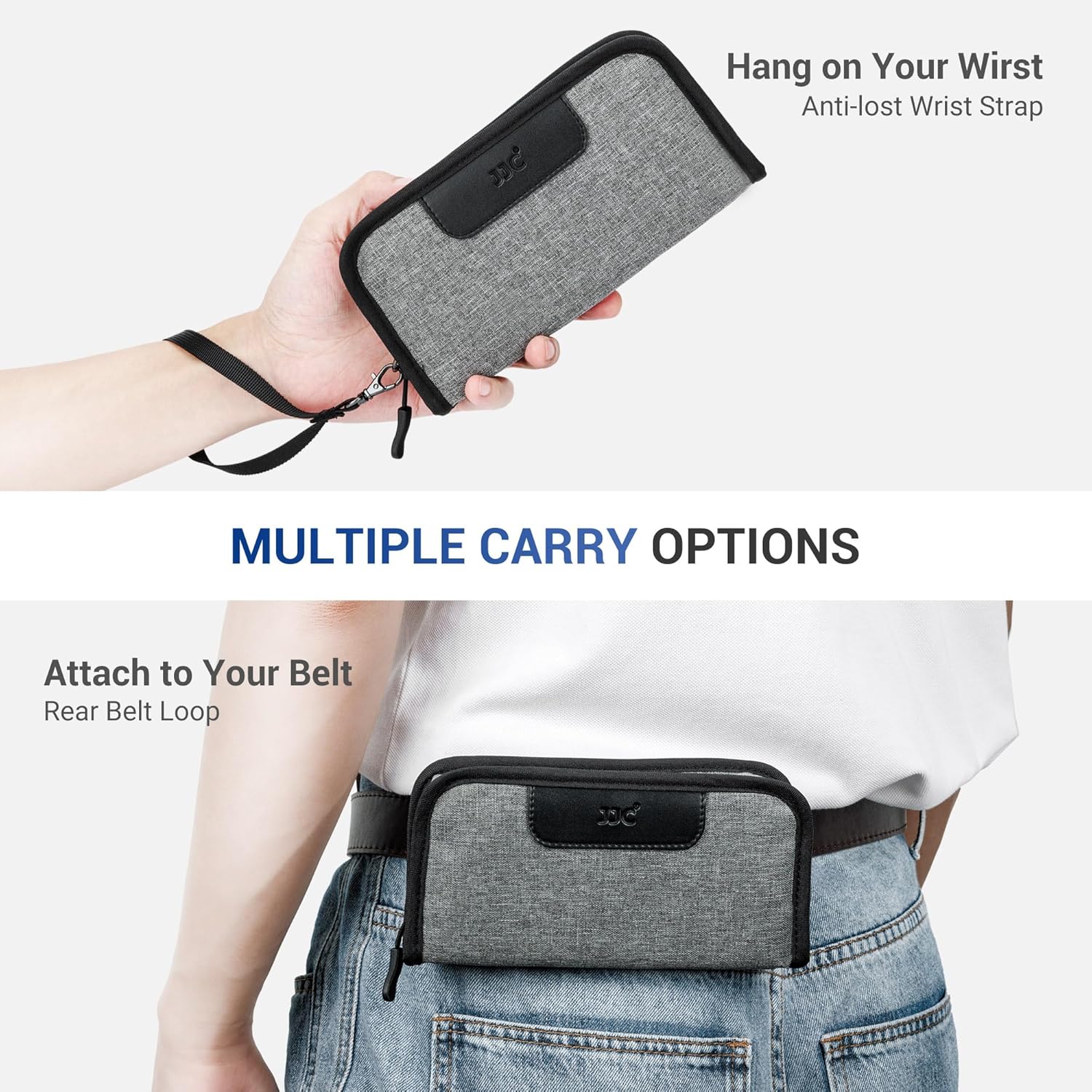 Detalle de JJC Camera Negative Film Pouch Storage for 5 Rolls 120 Film – Zippered Case with Wrist Strap