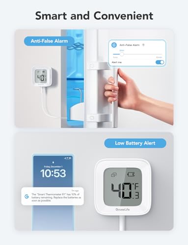 Thumbnail 7 de GoveeLife WiFi Refrigerator Thermometer 1-Pack with Gateway & LCD Display