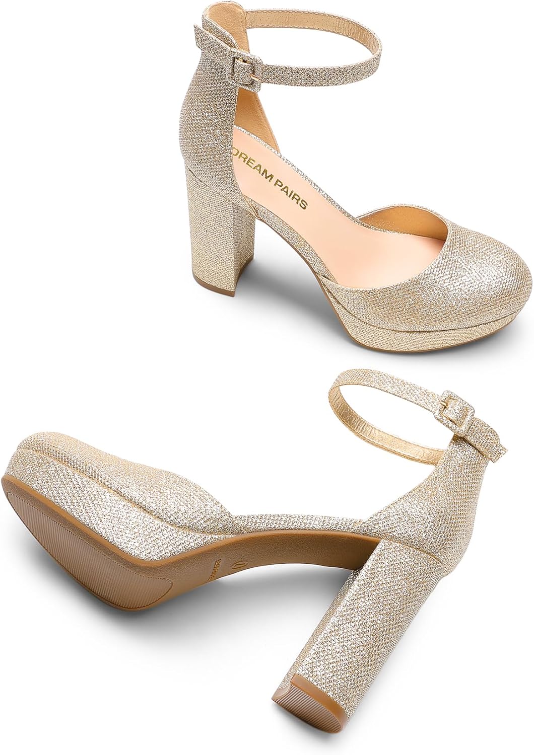 Thumbnail 5 de DREAM PAIRS Scarpe donna eleganti con tacco alto, plateau e punta chiusa (Mary Jane con cinturino alla caviglia) per sposa e festa