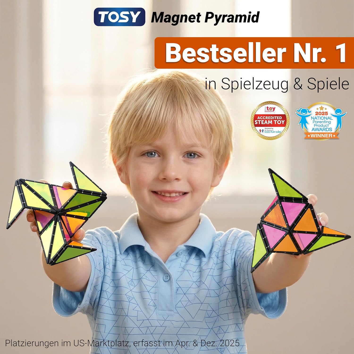 Detalle 2 de TOSY Magnet Pyramid Puzzle 12 Teile, 243 Magnete 🎲
