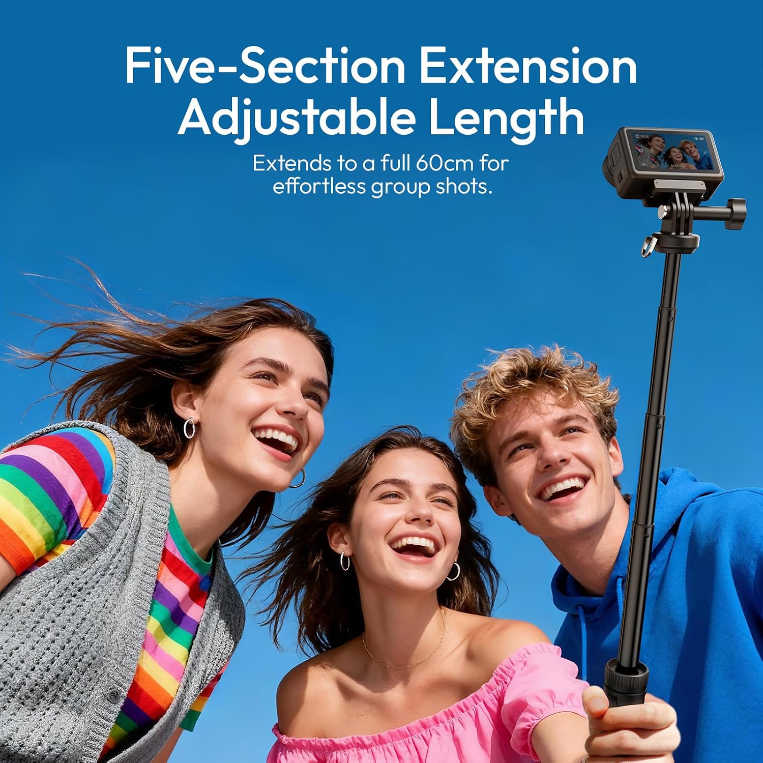 Thumbnail 5 de Ulanzi MT92 : perche à selfie avec trépied intégré pour caméras d’action (GoPro, DJI Osmo Action 5/6)