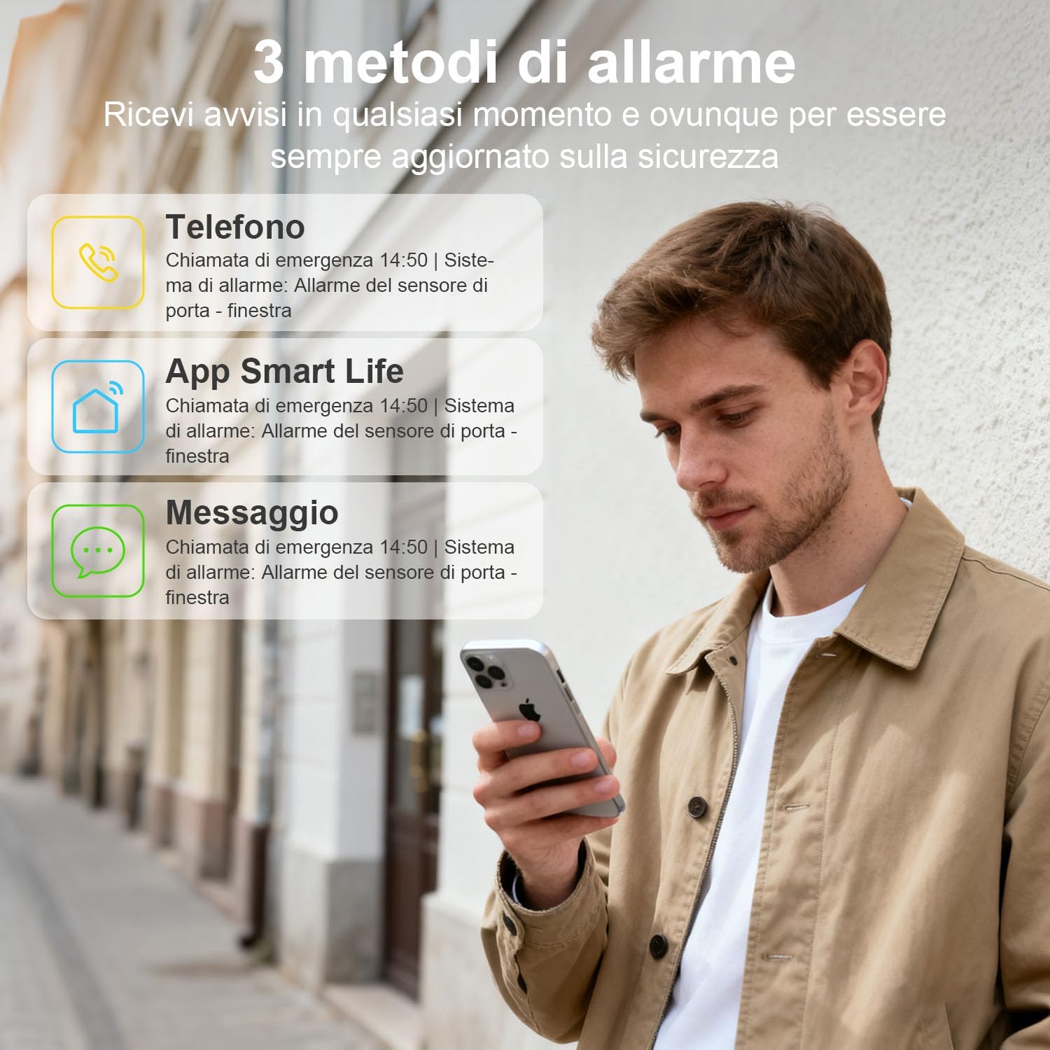 Thumbnail 5 de PGST Kit antifurto domestico senza fili con tastierino, sensore porta e rilevatore di movimento, controllo 4G GSM/App Tuya