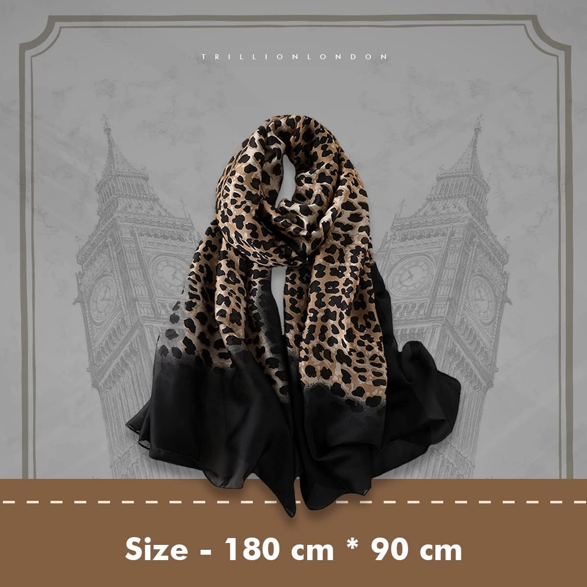 Thumbnail 3 de Trillion London Spring Collection Designer Silk Scarf – 180x90 cm, 100% Silk
