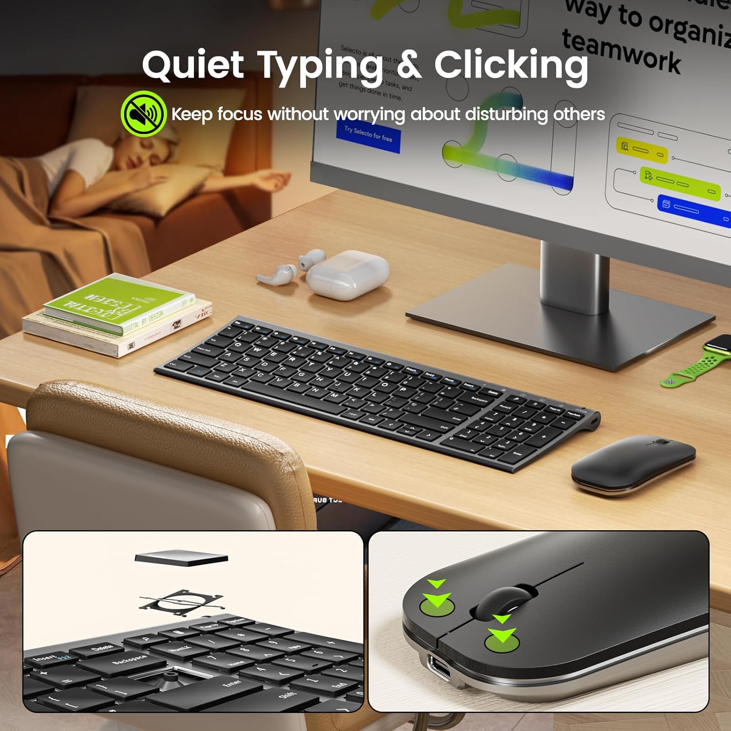 Detalle 2 de seenda WGJP-031B compact wireless keyboard and mouse set